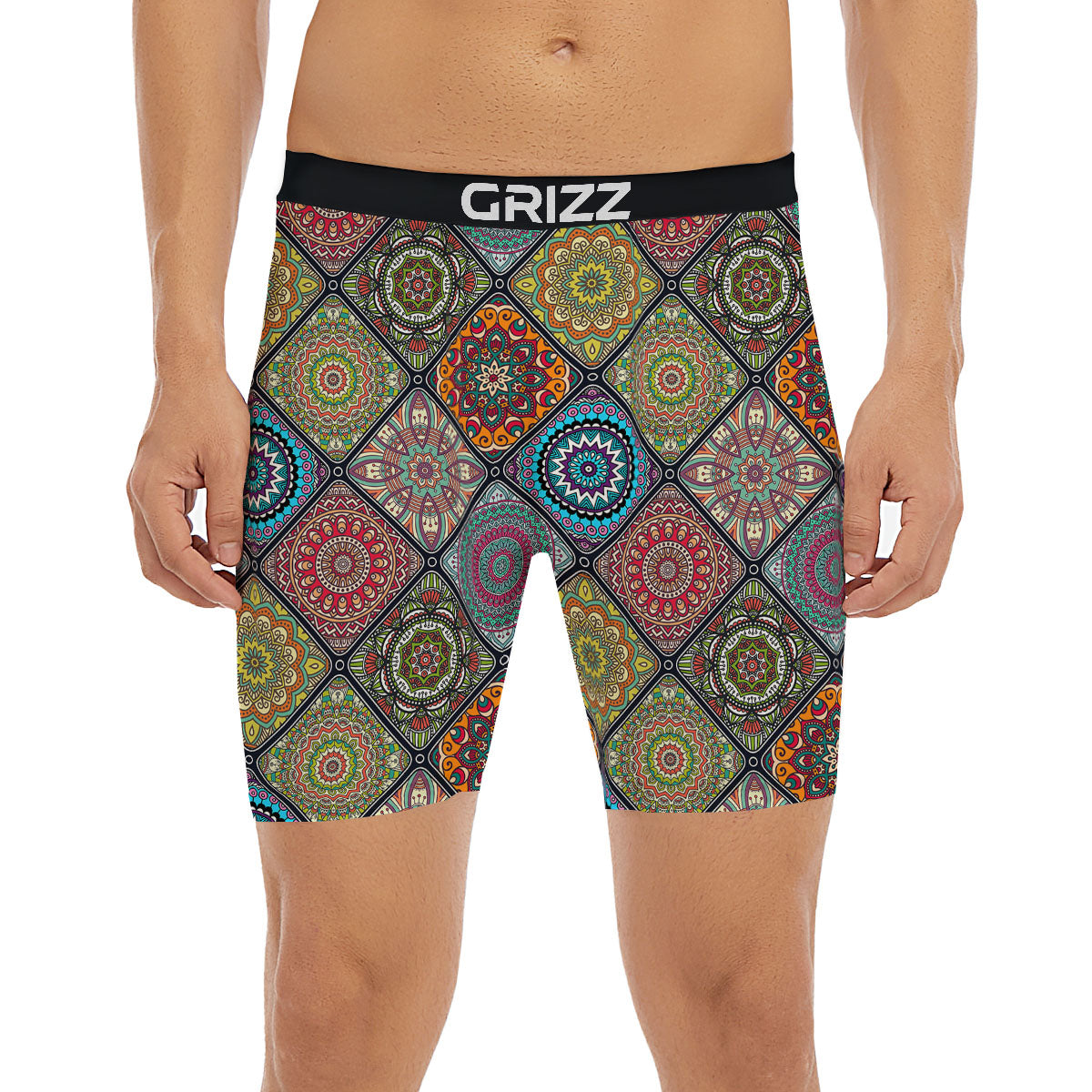 Bohemian Mandala Retro Print Pattern Boxer Briefs-grizzshop