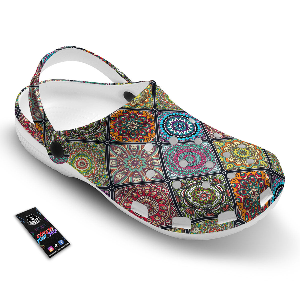 Bohemian Mandala Retro Print Pattern Clog-grizzshop