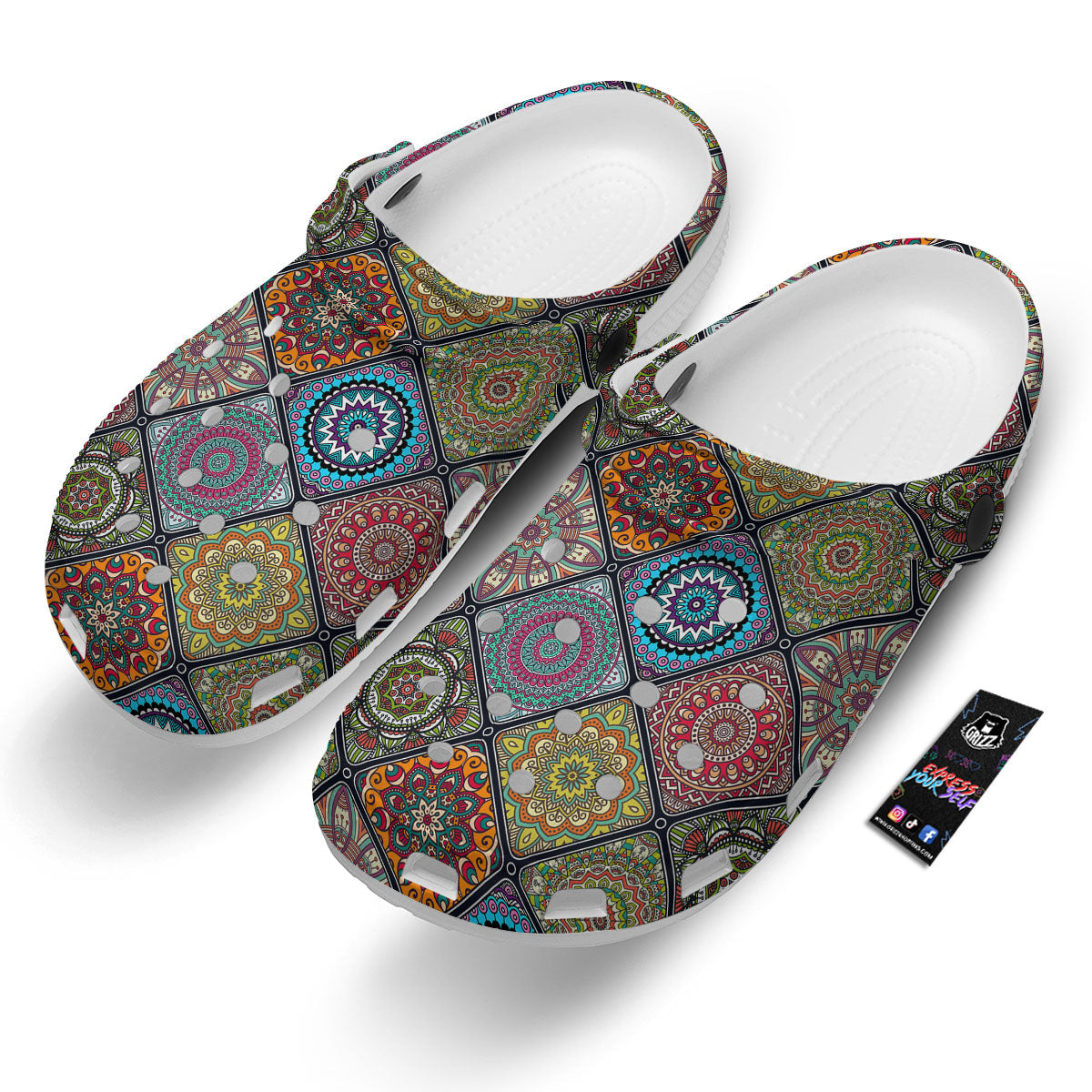Bohemian Mandala Retro Print Pattern Clog-grizzshop