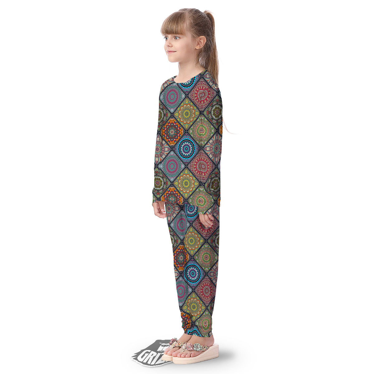 Bohemian Mandala Retro Print Pattern Kid's Pajamas-grizzshop