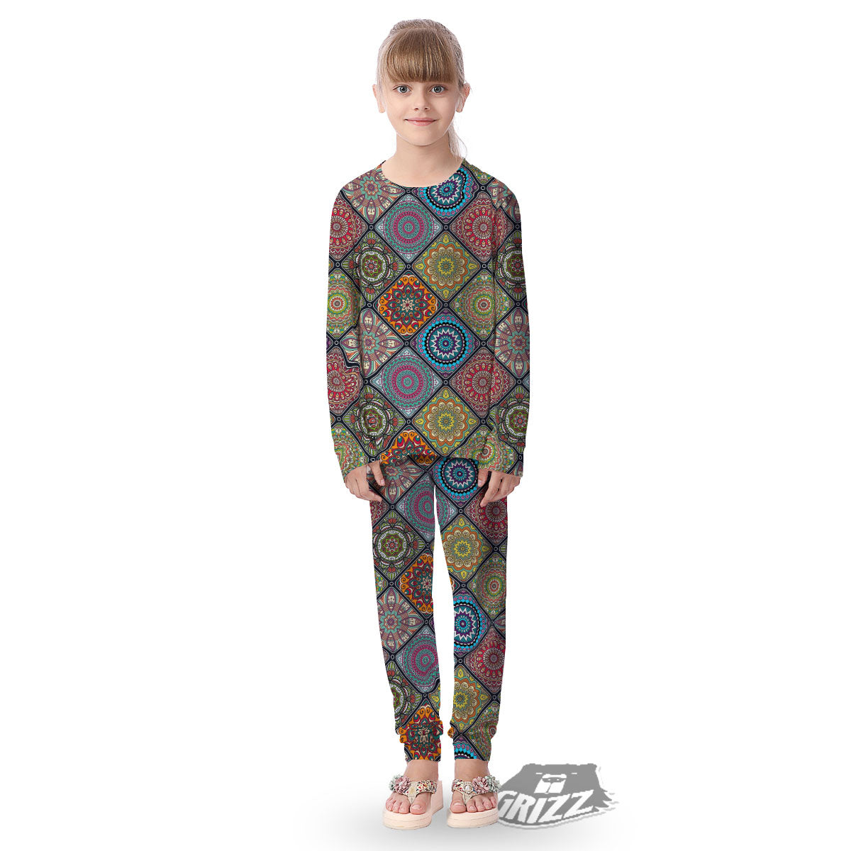 Bohemian Mandala Retro Print Pattern Kid's Pajamas-grizzshop