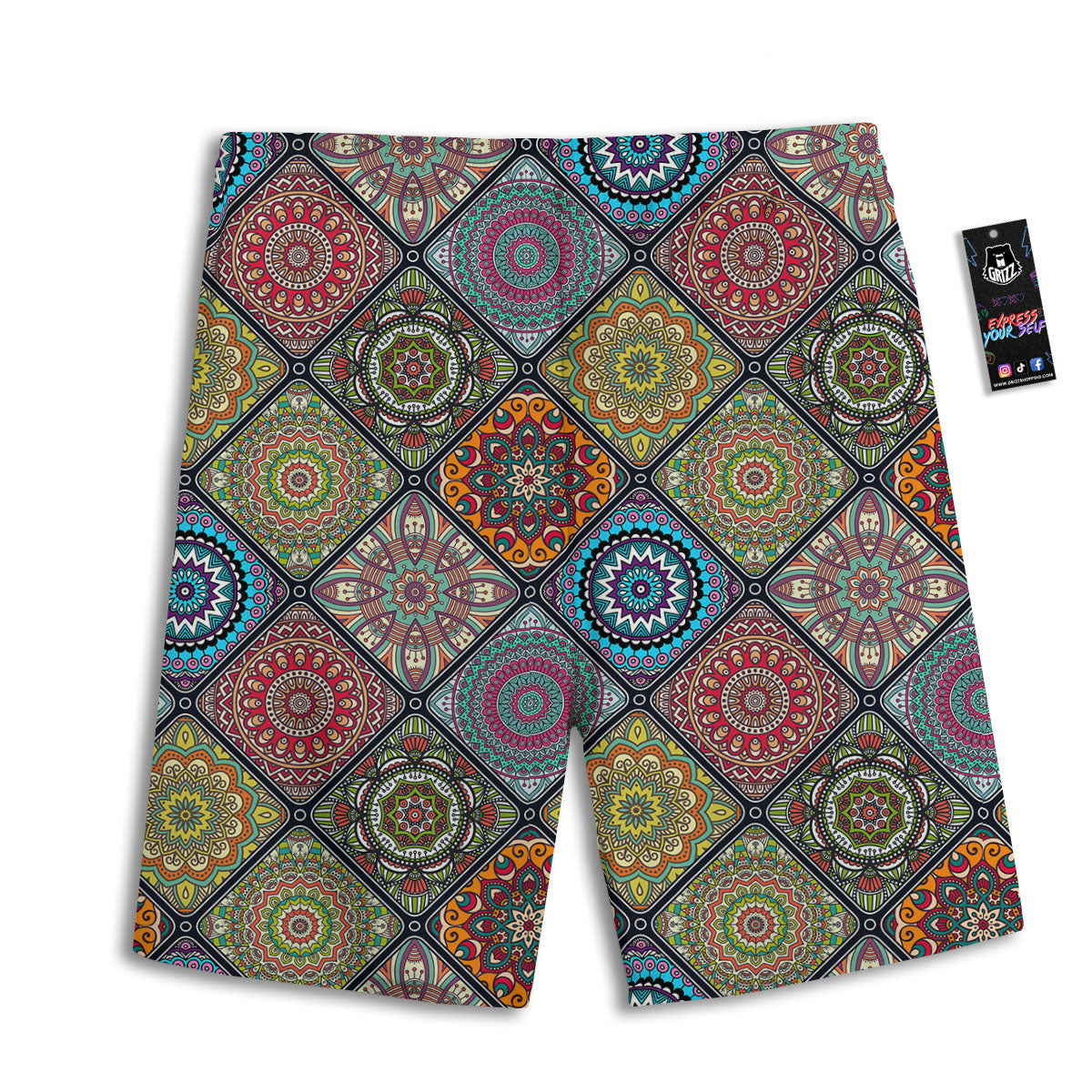 Bohemian Mandala Retro Print Pattern Men's Athletic Shorts