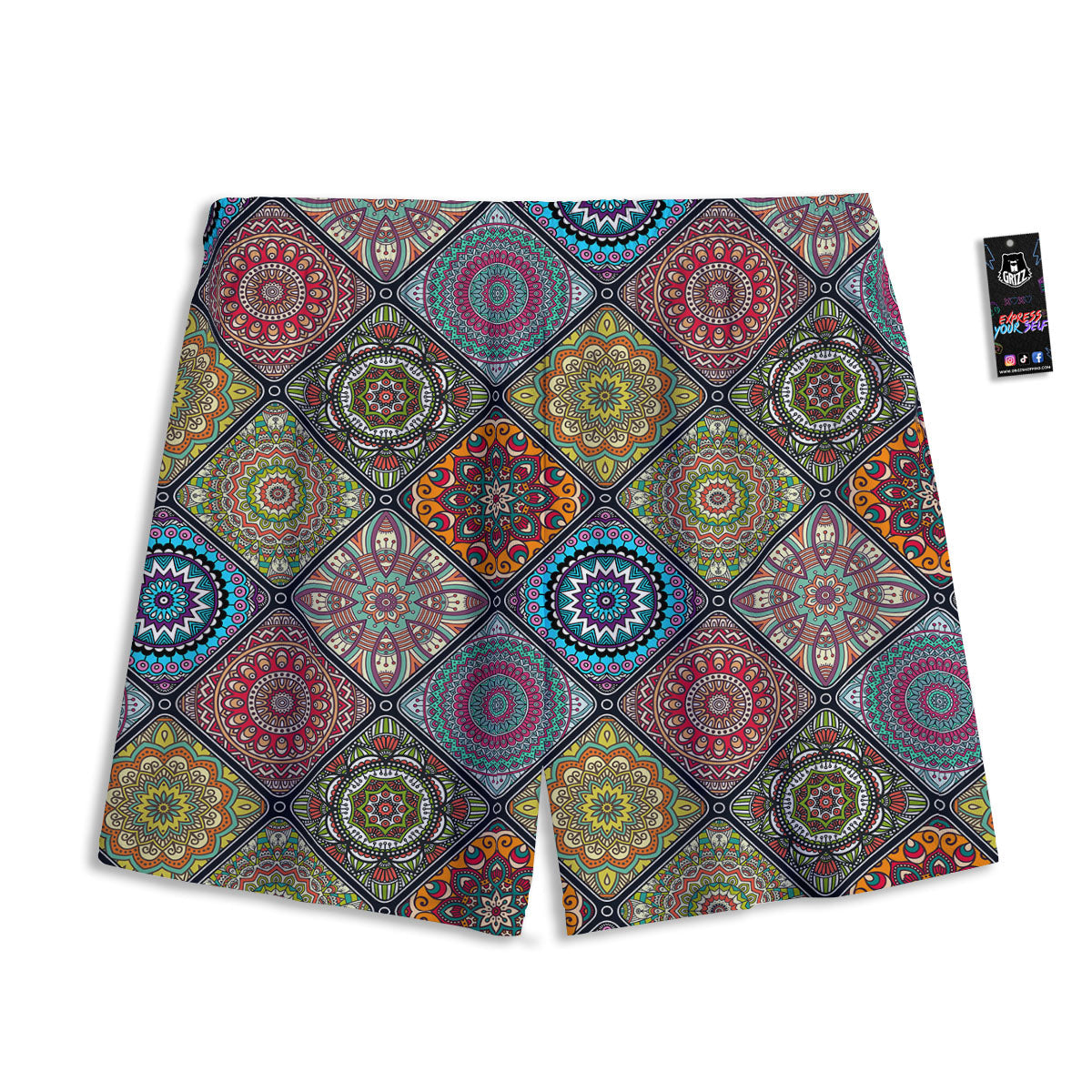 Bohemian Mandala Retro Print Pattern Mesh Shorts