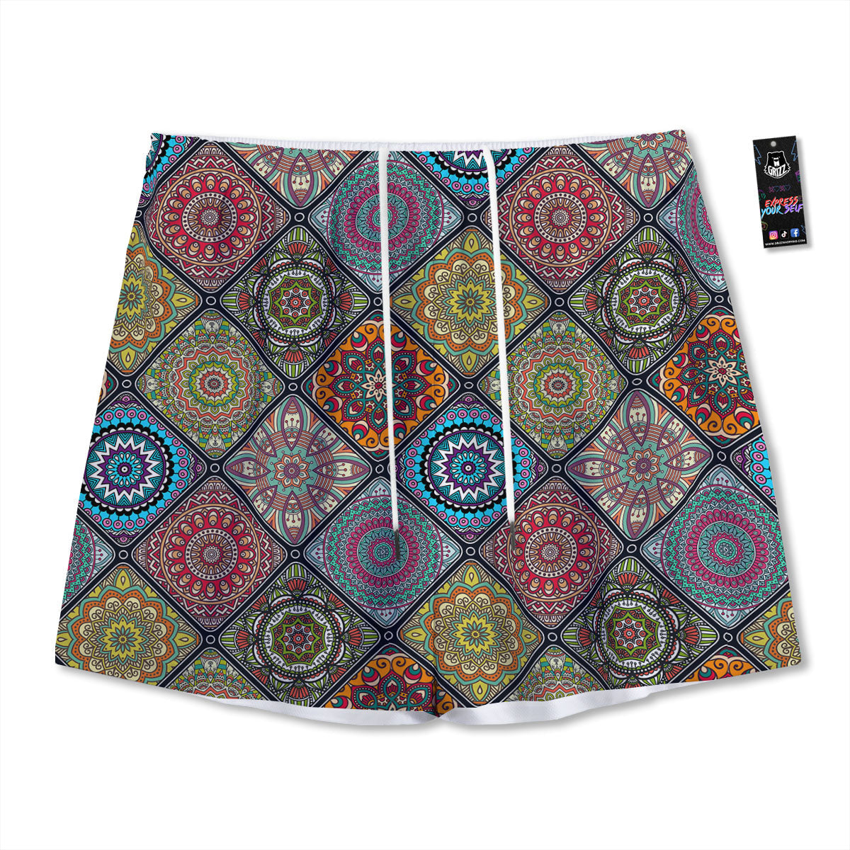 Bohemian Mandala Retro Print Pattern Mesh Shorts