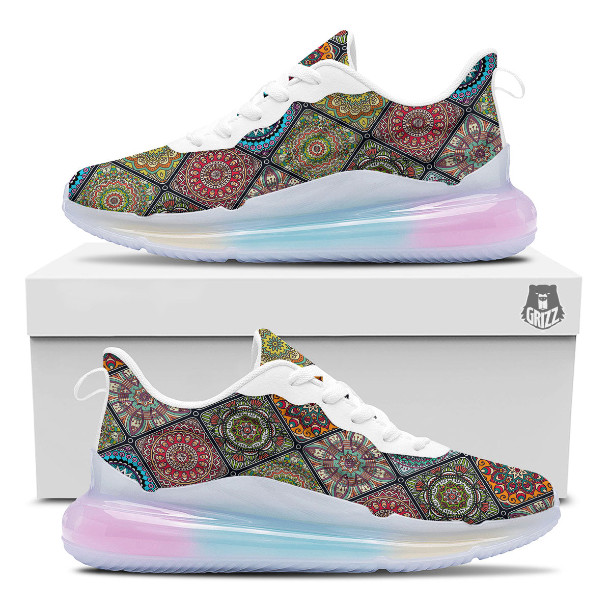 Bohemian Mandala Retro Print Pattern Running Sneakers-grizzshop