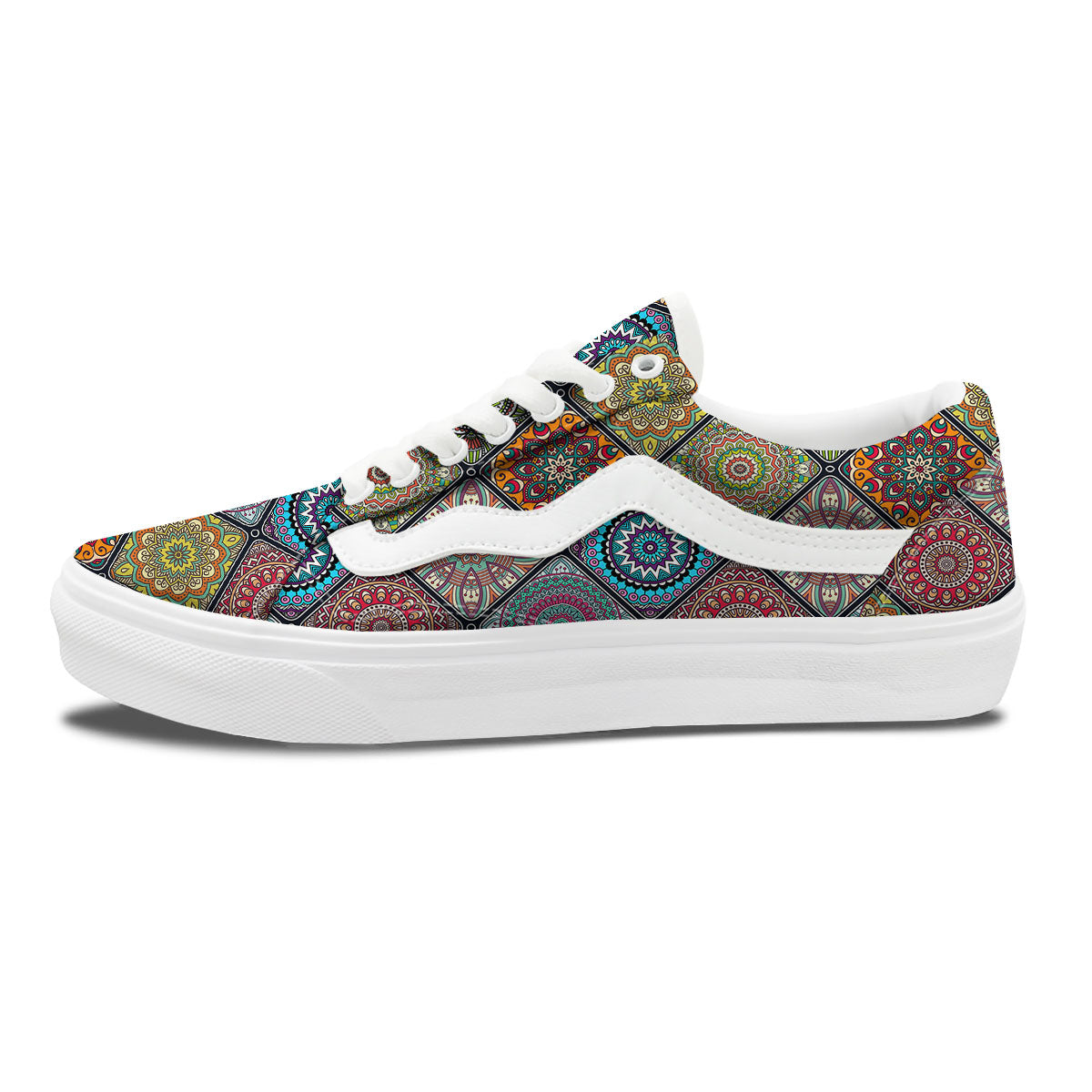 Bohemian Mandala Retro Print Pattern Skate Shoes-grizzshop
