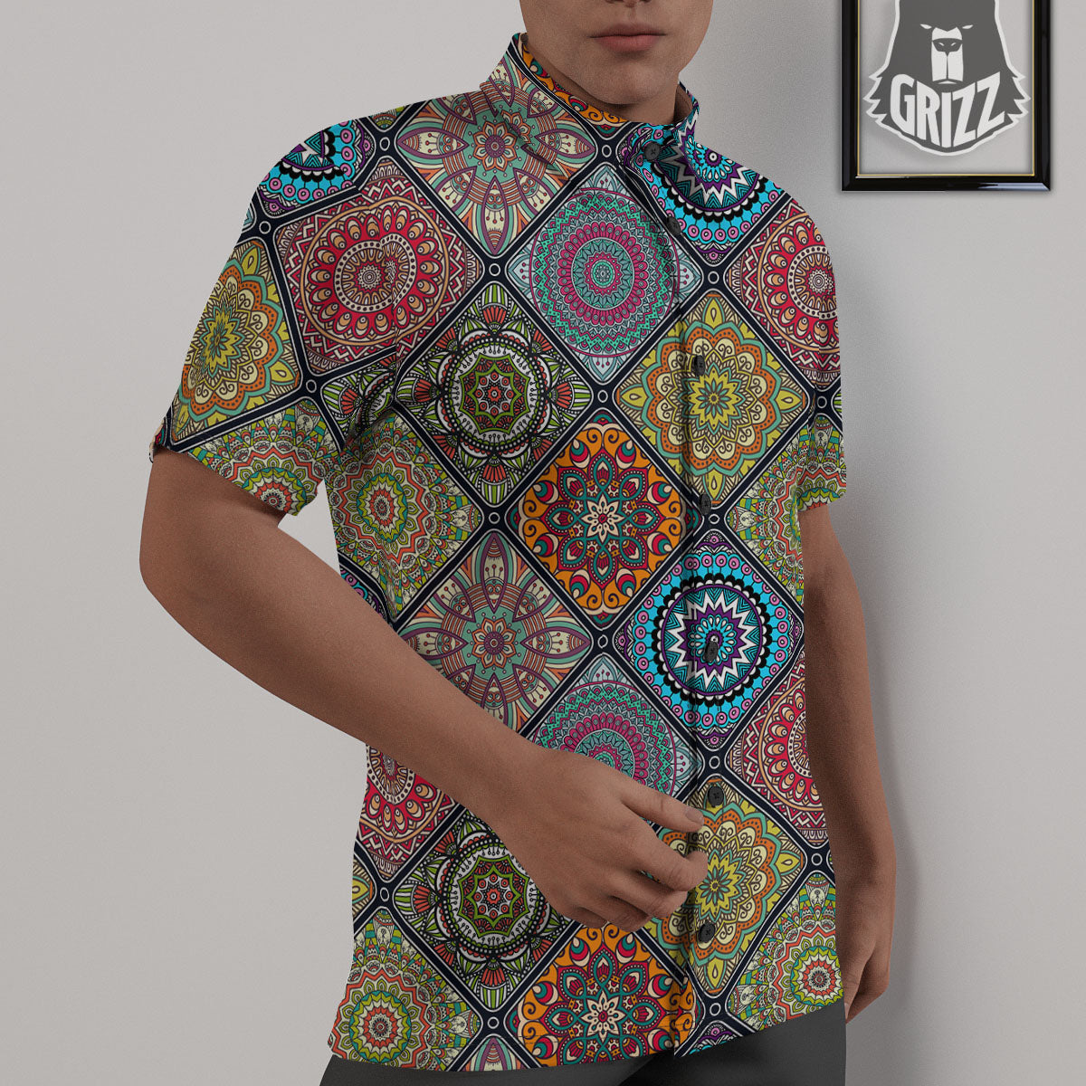 Bohemian Mandala Retro Print Pattern Untucked Shirts-grizzshop
