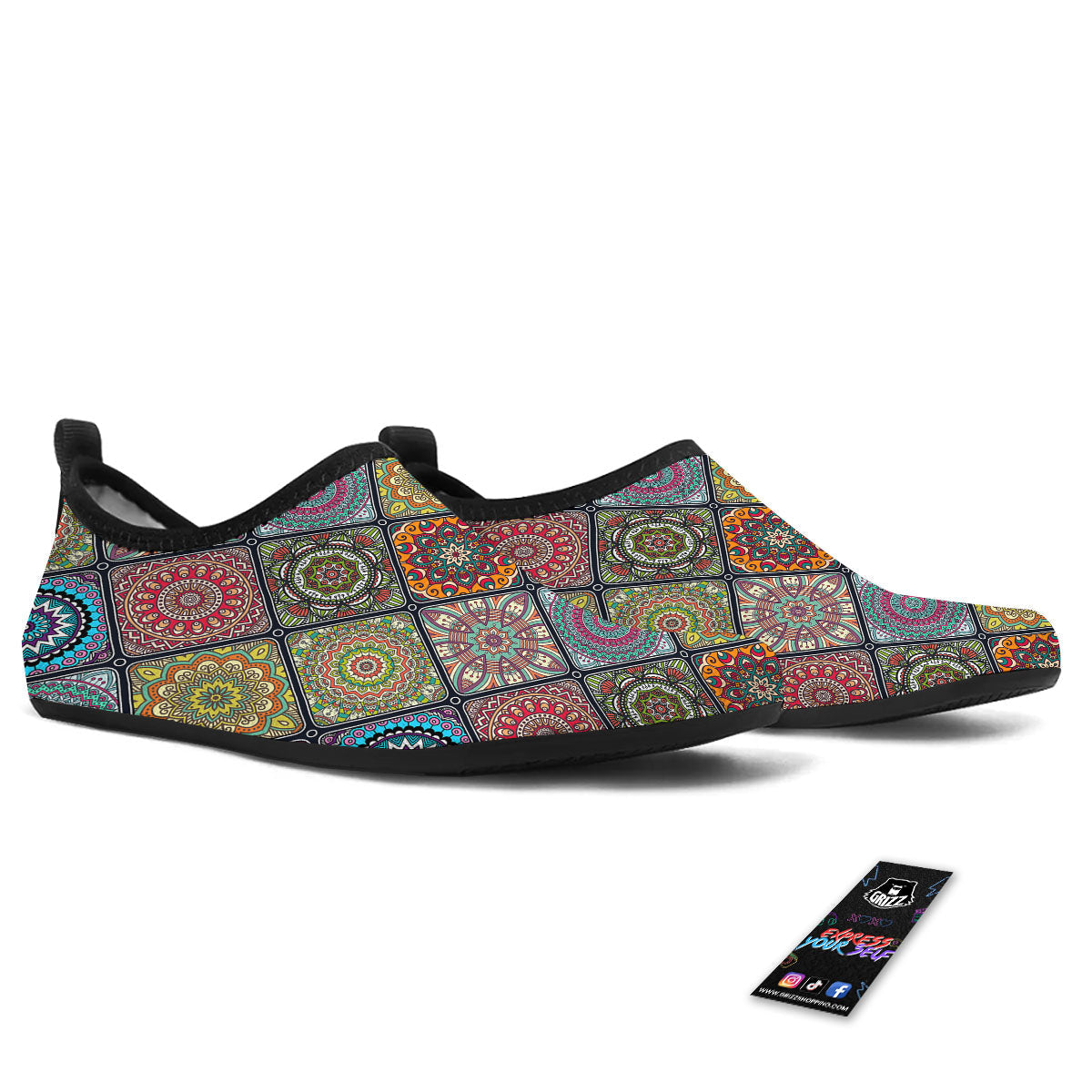 Bohemian Mandala Retro Print Pattern Water Shoes-grizzshop
