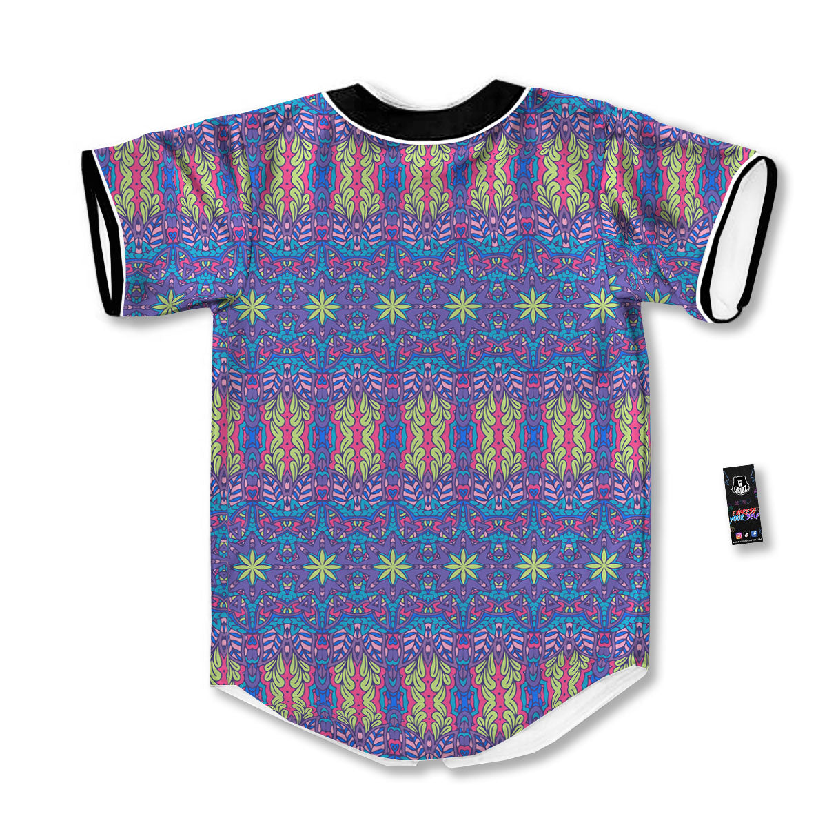Bohemian Mandala Star Print Pattern Baseball Jersey-grizzshop
