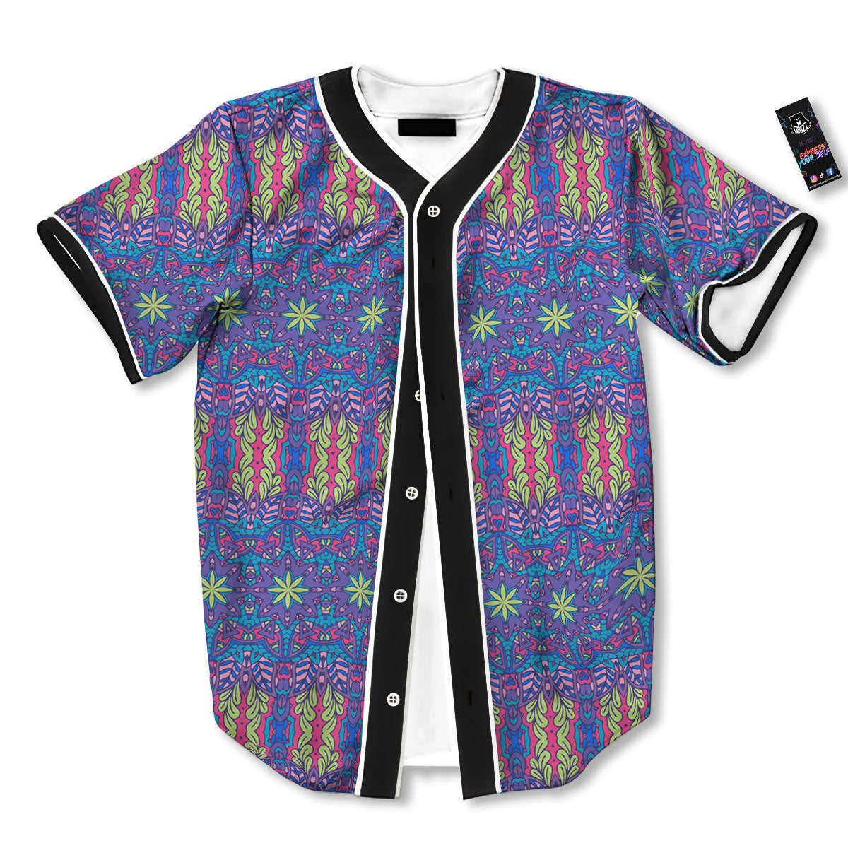 Bohemian Mandala Star Print Pattern Baseball Jersey-grizzshop