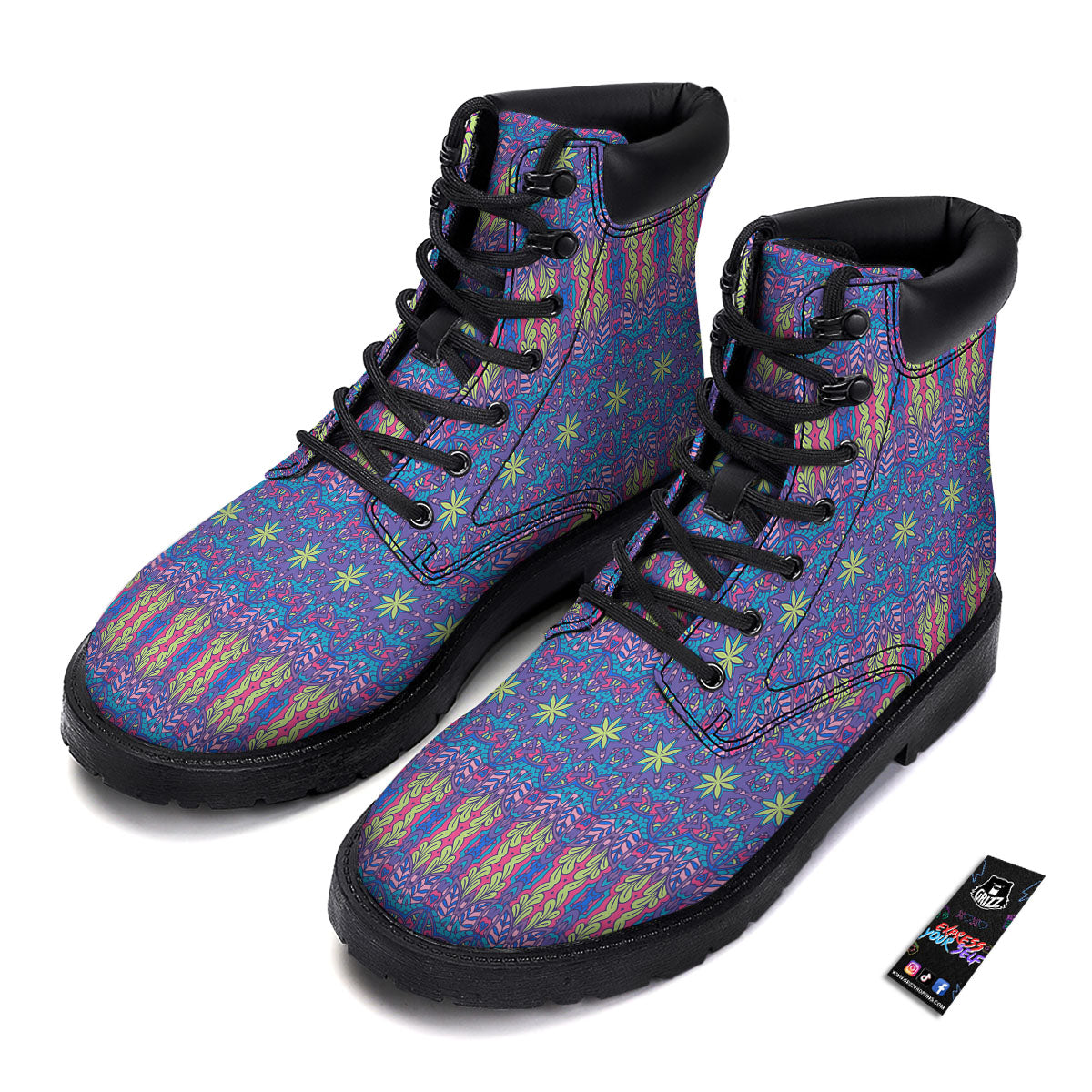 Bohemian Mandala Star Print Pattern Boots-grizzshop