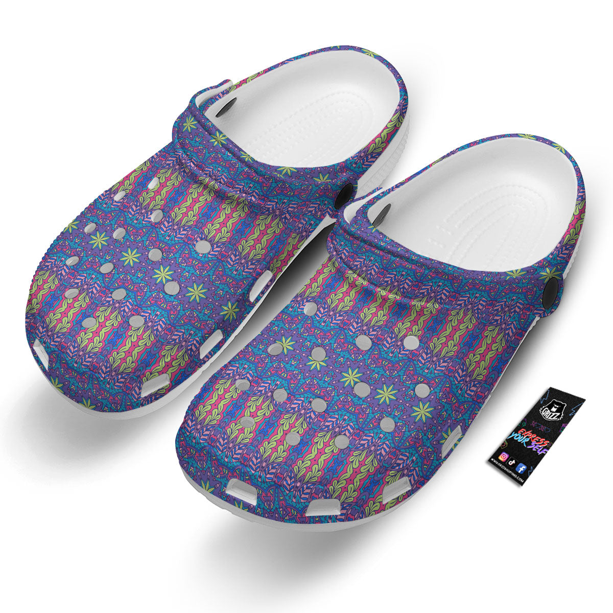 Bohemian Mandala Star Print Pattern Clog-grizzshop
