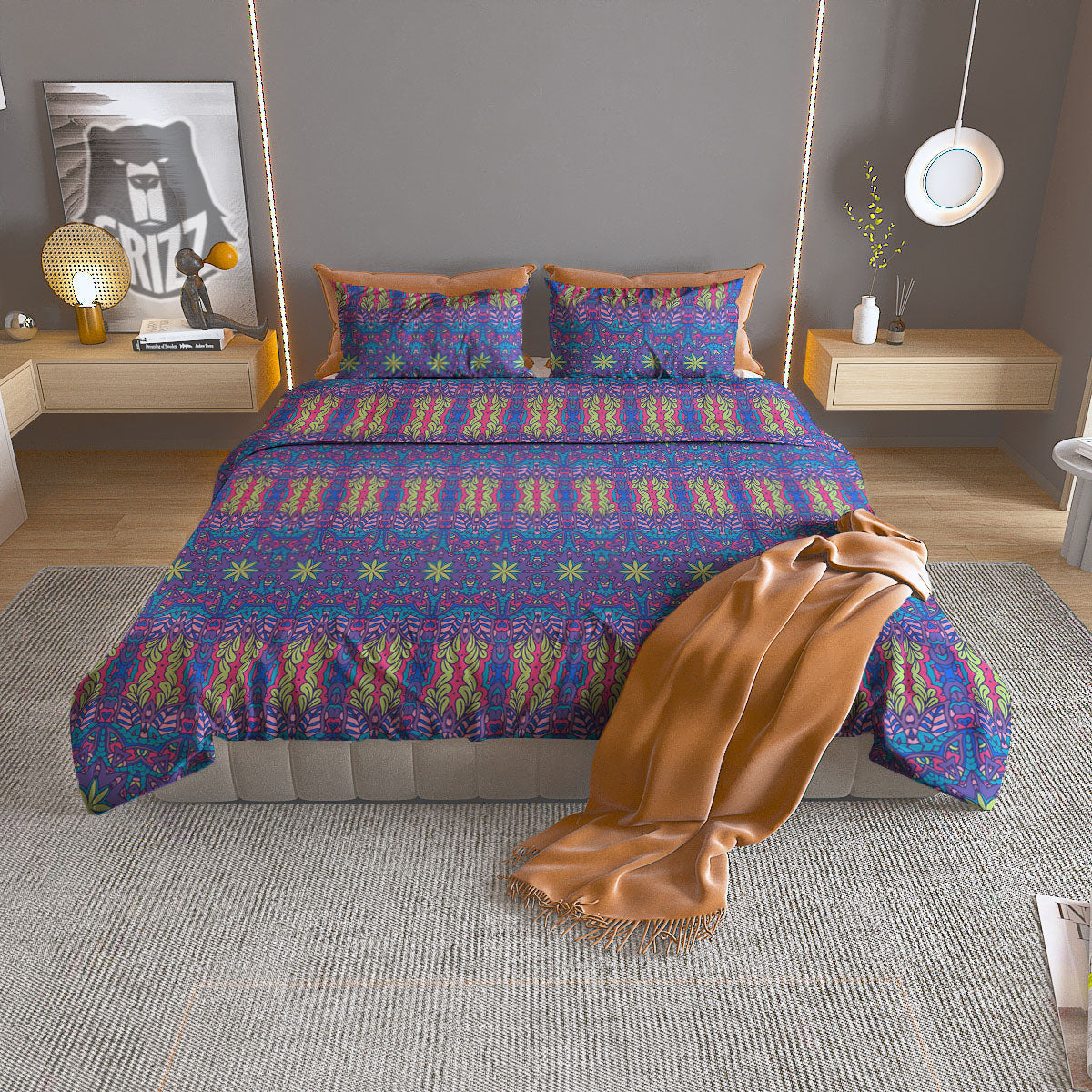 Bohemian Mandala Star Print Pattern Duvet Cover Bedding Set