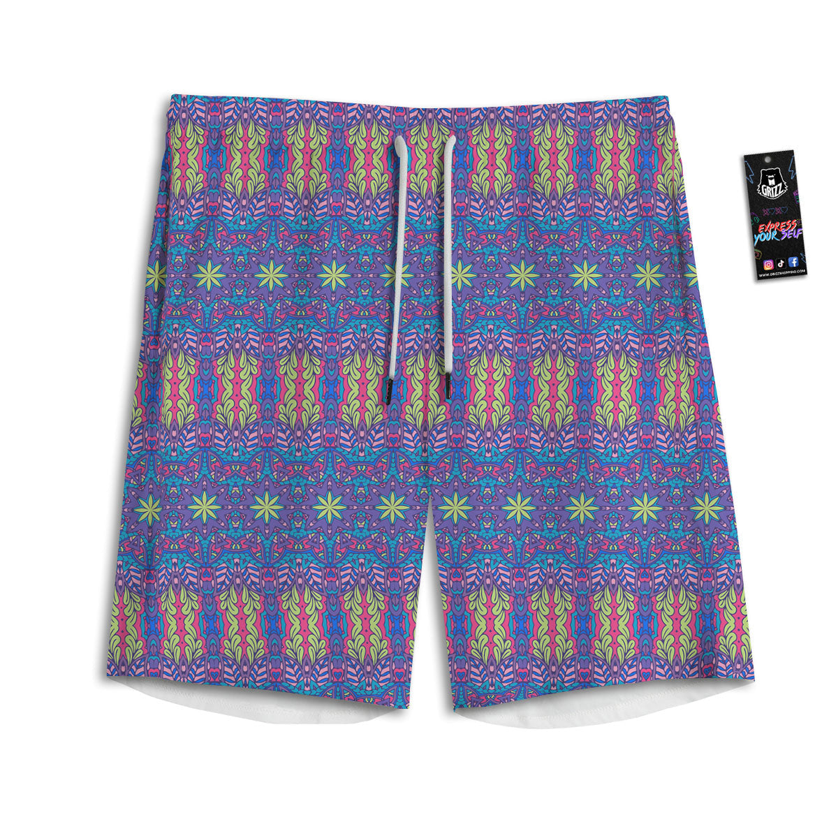 Bohemian Mandala Star Print Pattern Men's Athletic Shorts