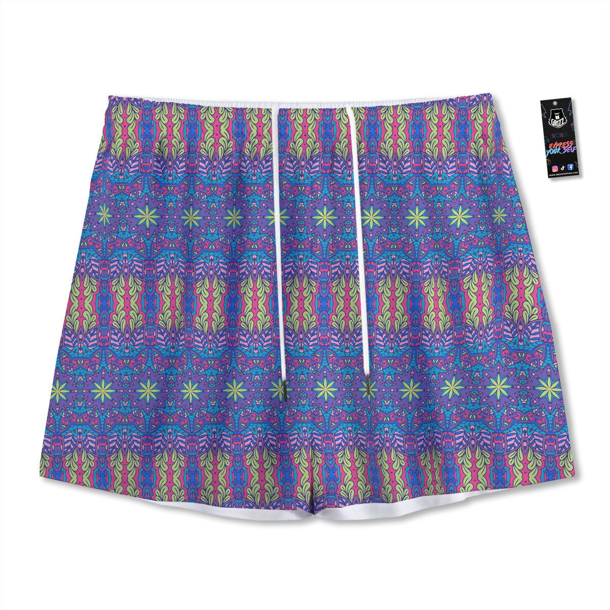 Bohemian Mandala Star Print Pattern Mesh Shorts