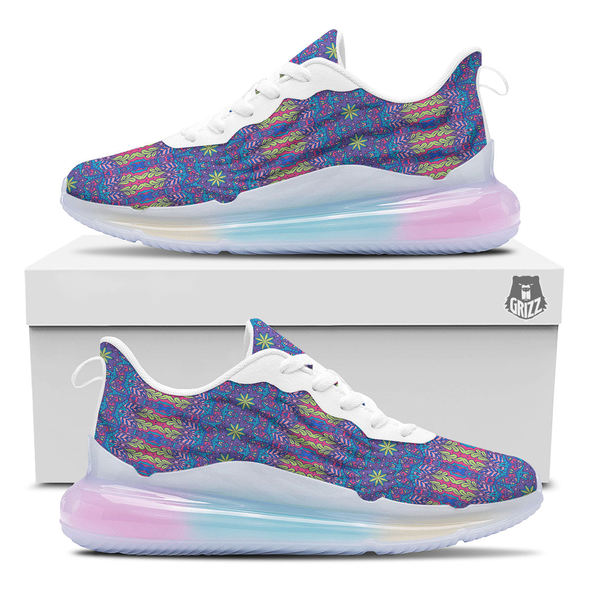 Bohemian Mandala Star Print Pattern Running Sneakers-grizzshop