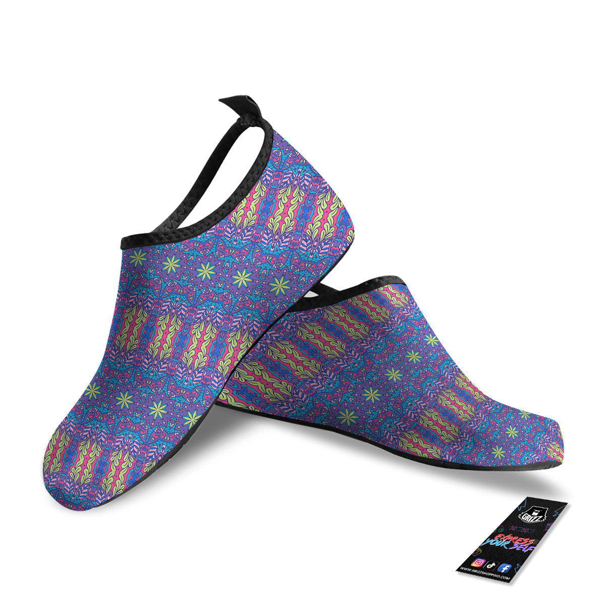 Bohemian Mandala Star Print Pattern Water Shoes-grizzshop