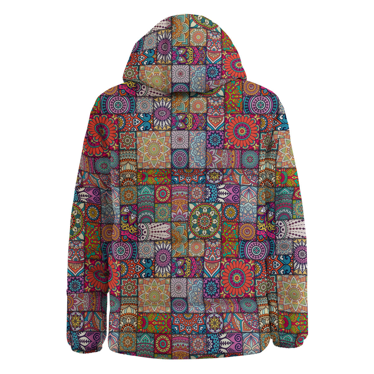 Bohemian Mandala Tile Print Pattern Down Jacket-grizzshop