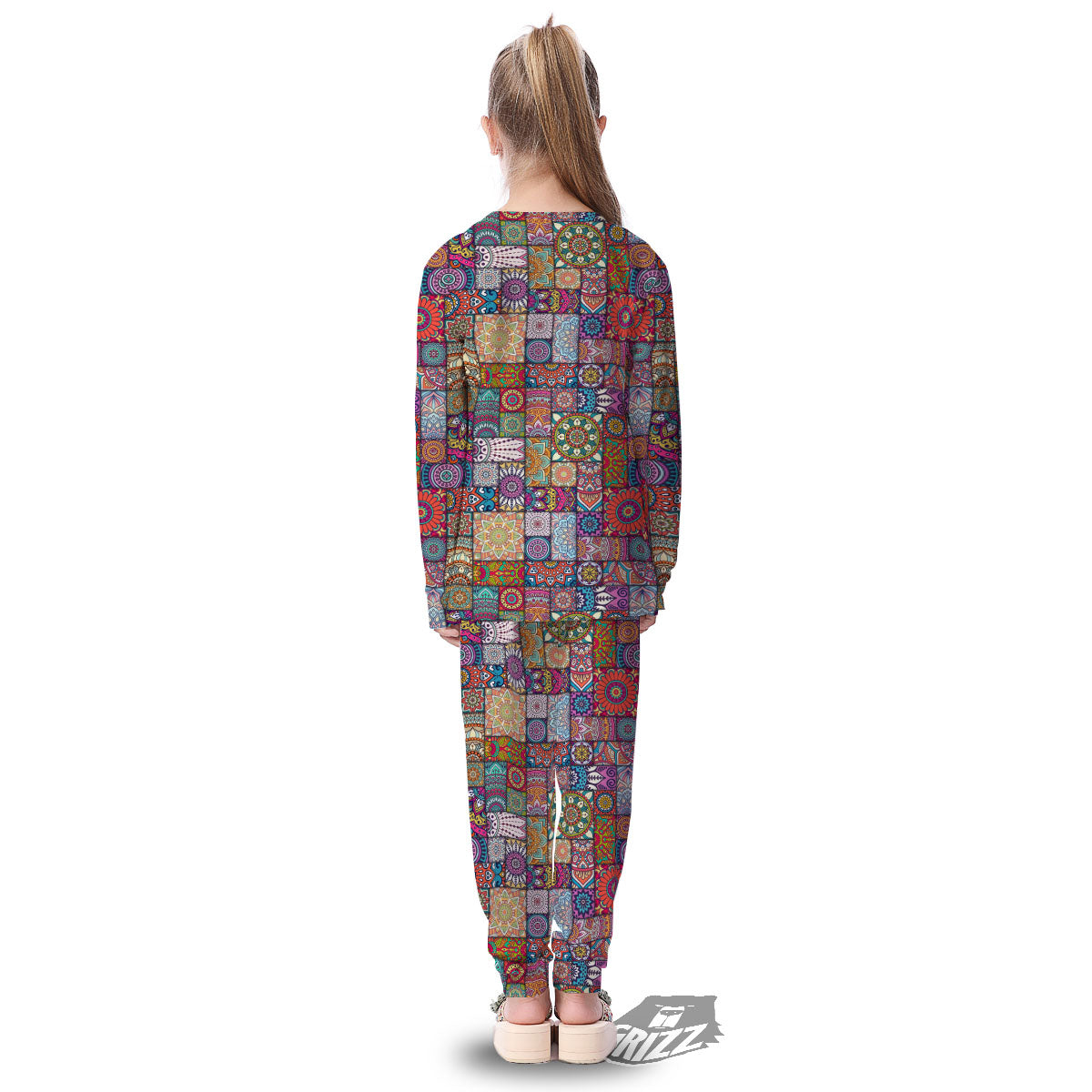Bohemian Mandala Tile Print Pattern Kid's Pajamas-grizzshop