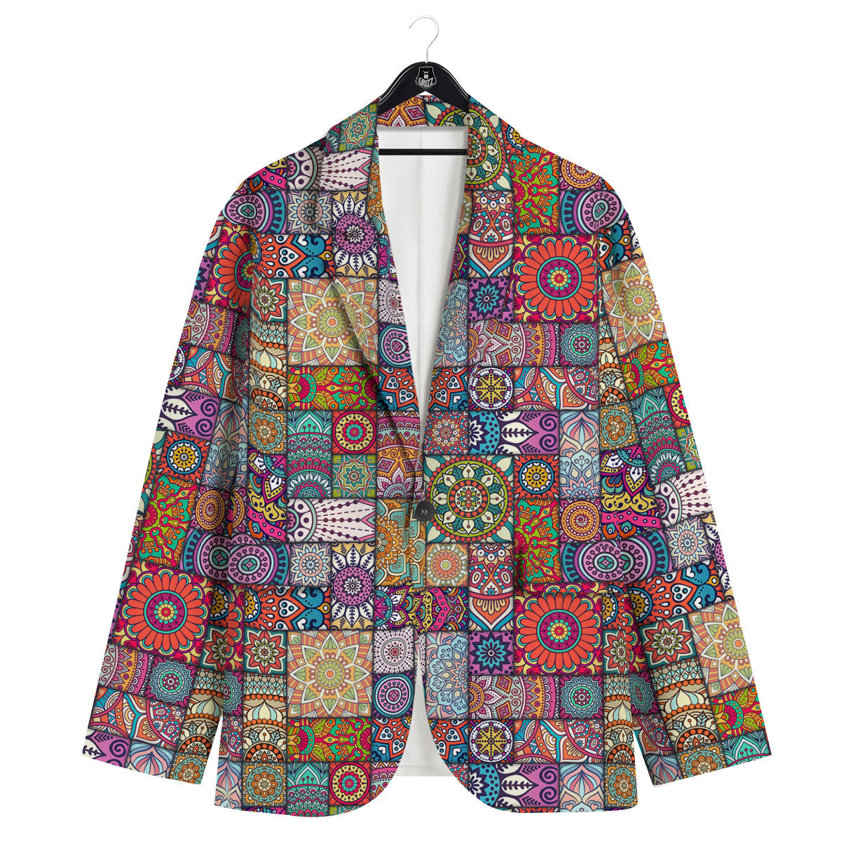 Bohemian Mandala Tile Print Pattern Men's Sport Coat-grizzshop