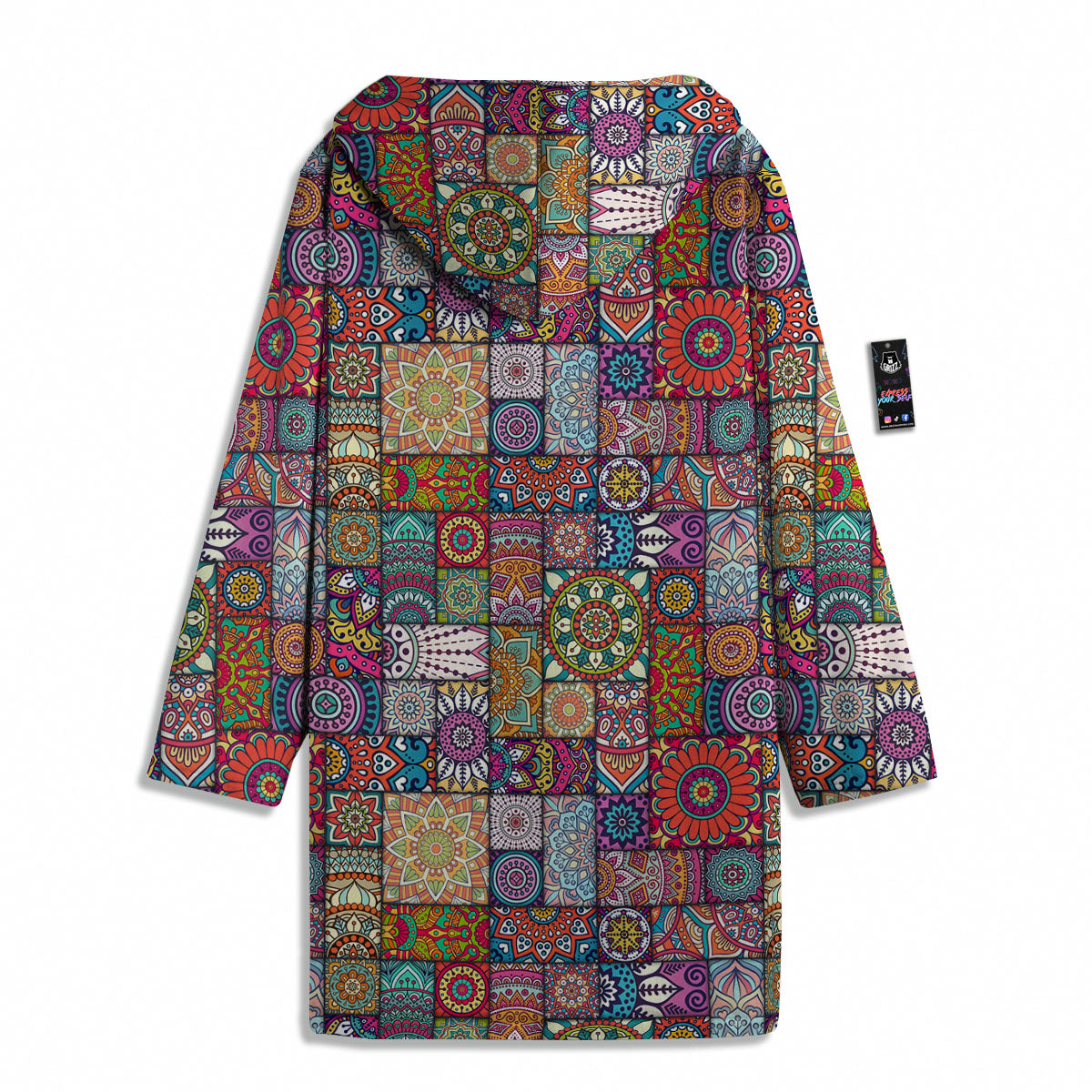 Bohemian Mandala Tile Print Pattern Men's Windbreaker Jacket-grizzshop