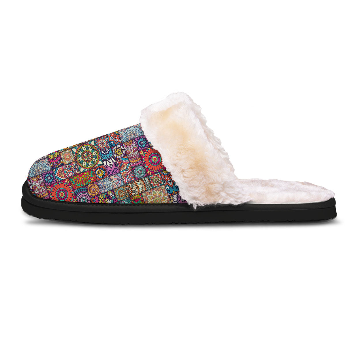 Bohemian Mandala Tile Print Pattern Slippers-grizzshop