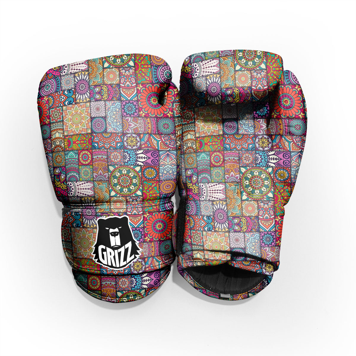 Bohemian Mandala Tile Print Pattern Pro Boxing Glove