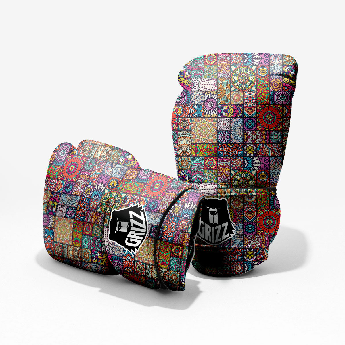 Bohemian Mandala Tile Print Pattern Pro Boxing Glove