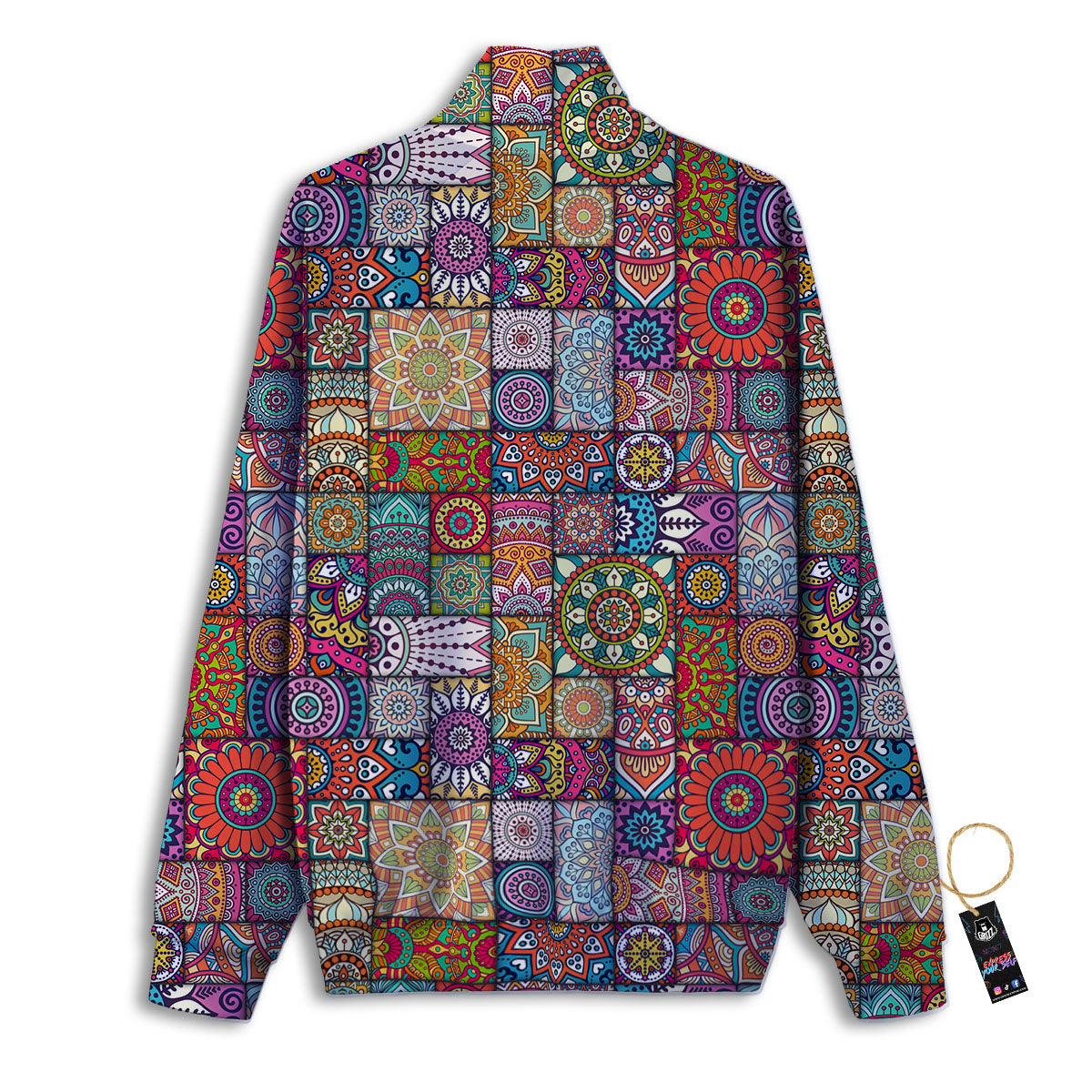 Bohemian Mandala Tile Print Pattern Track Jacket-grizzshop