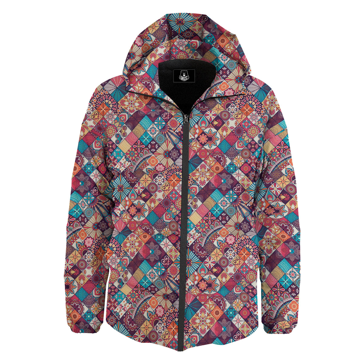 Bohemian Mandala Vintage Print Pattern Down Jacket-grizzshop
