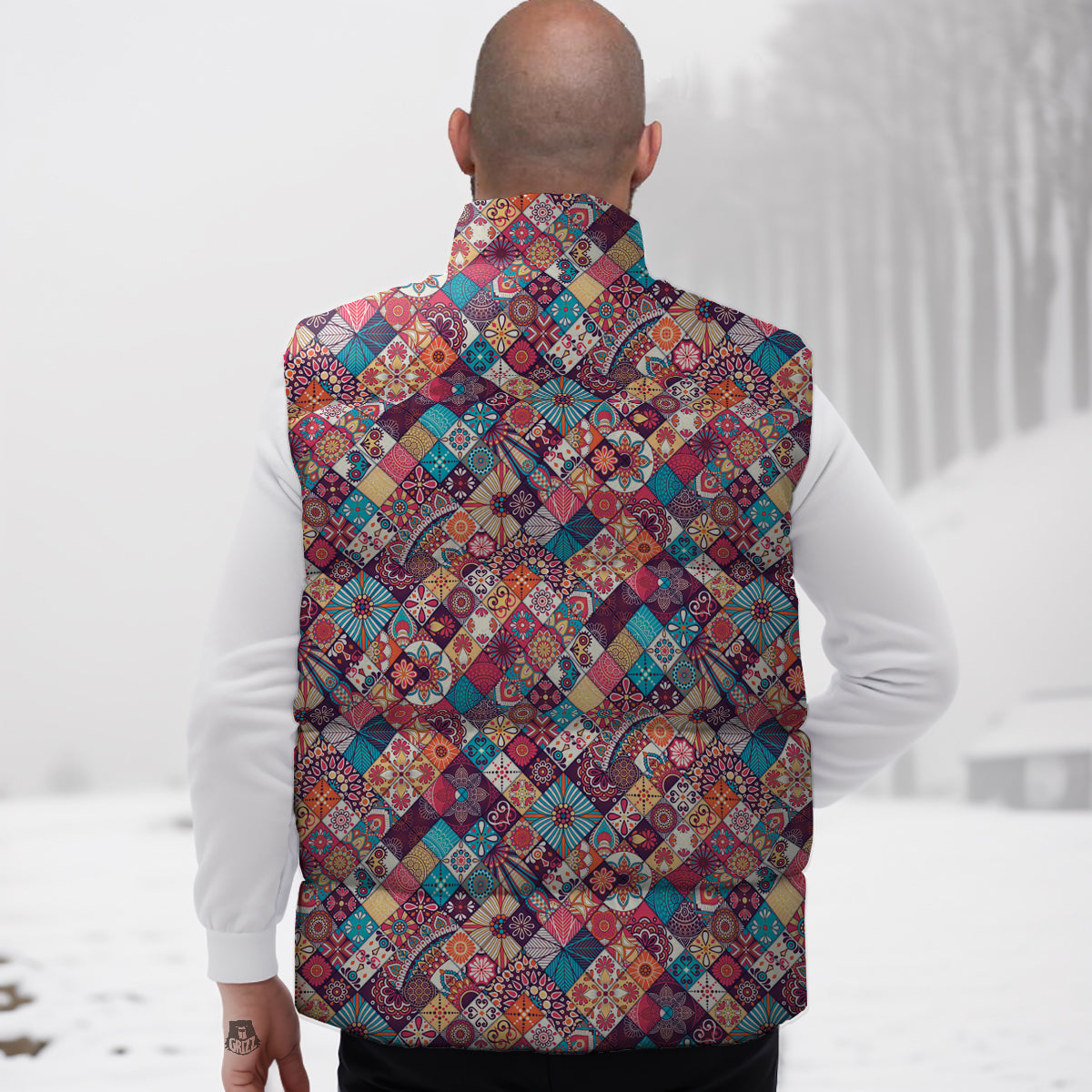 Bohemian Mandala Vintage Print Pattern Down Vest