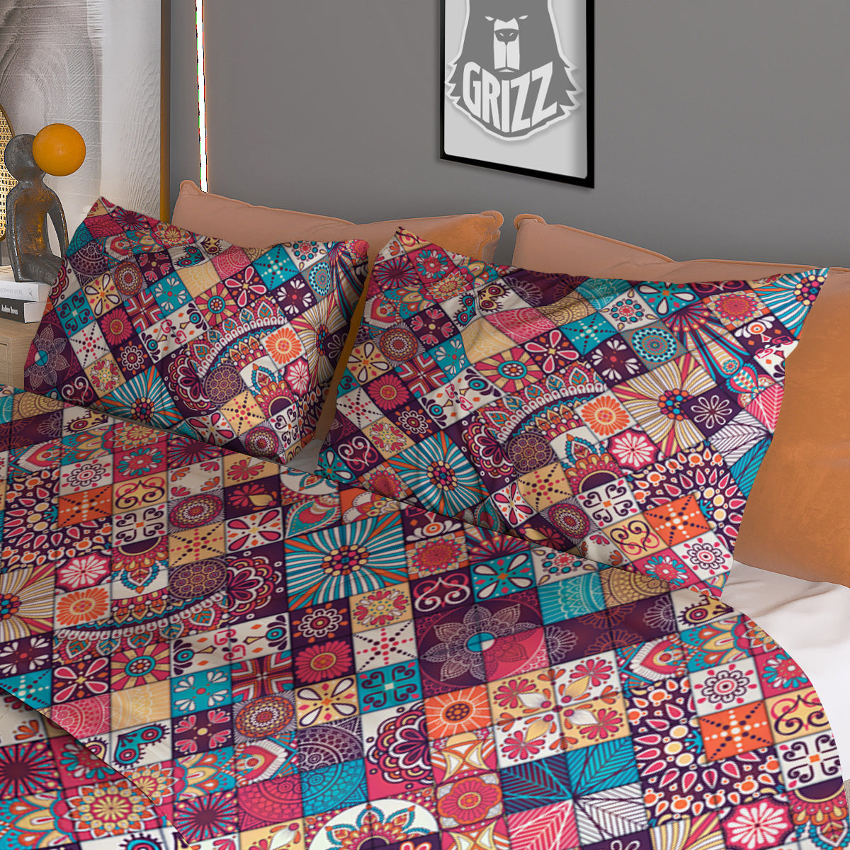 Bohemian Mandala Vintage Print Pattern Duvet Cover Bedding Set