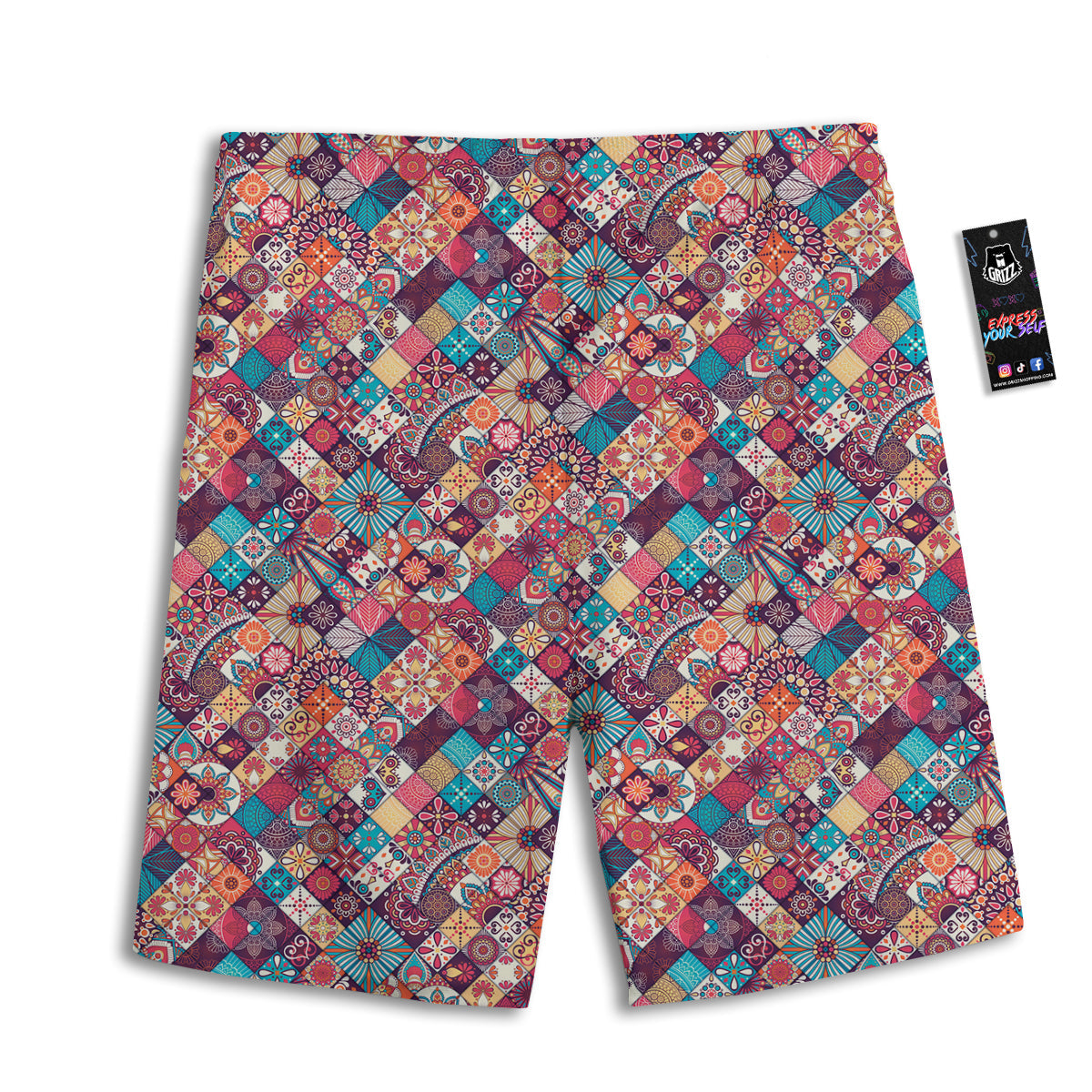 Bohemian Mandala Vintage Print Pattern Men's Athletic Shorts