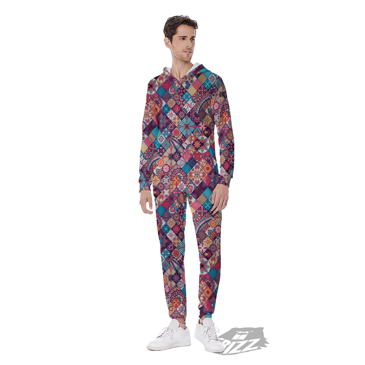 Bohemian Mandala Vintage Print Pattern Men's Jumpsuit-grizzshop
