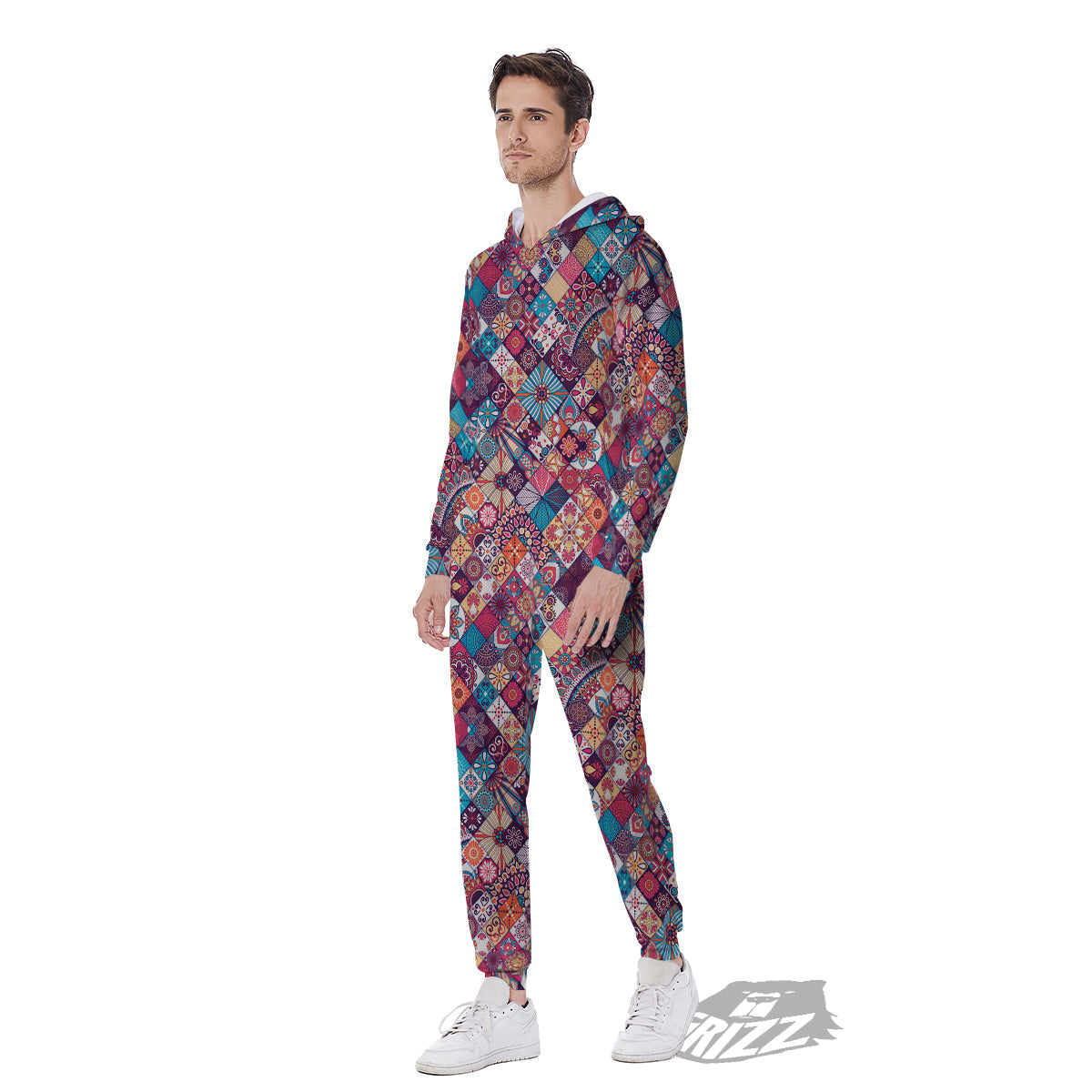 Bohemian Mandala Vintage Print Pattern Men's Jumpsuit-grizzshop