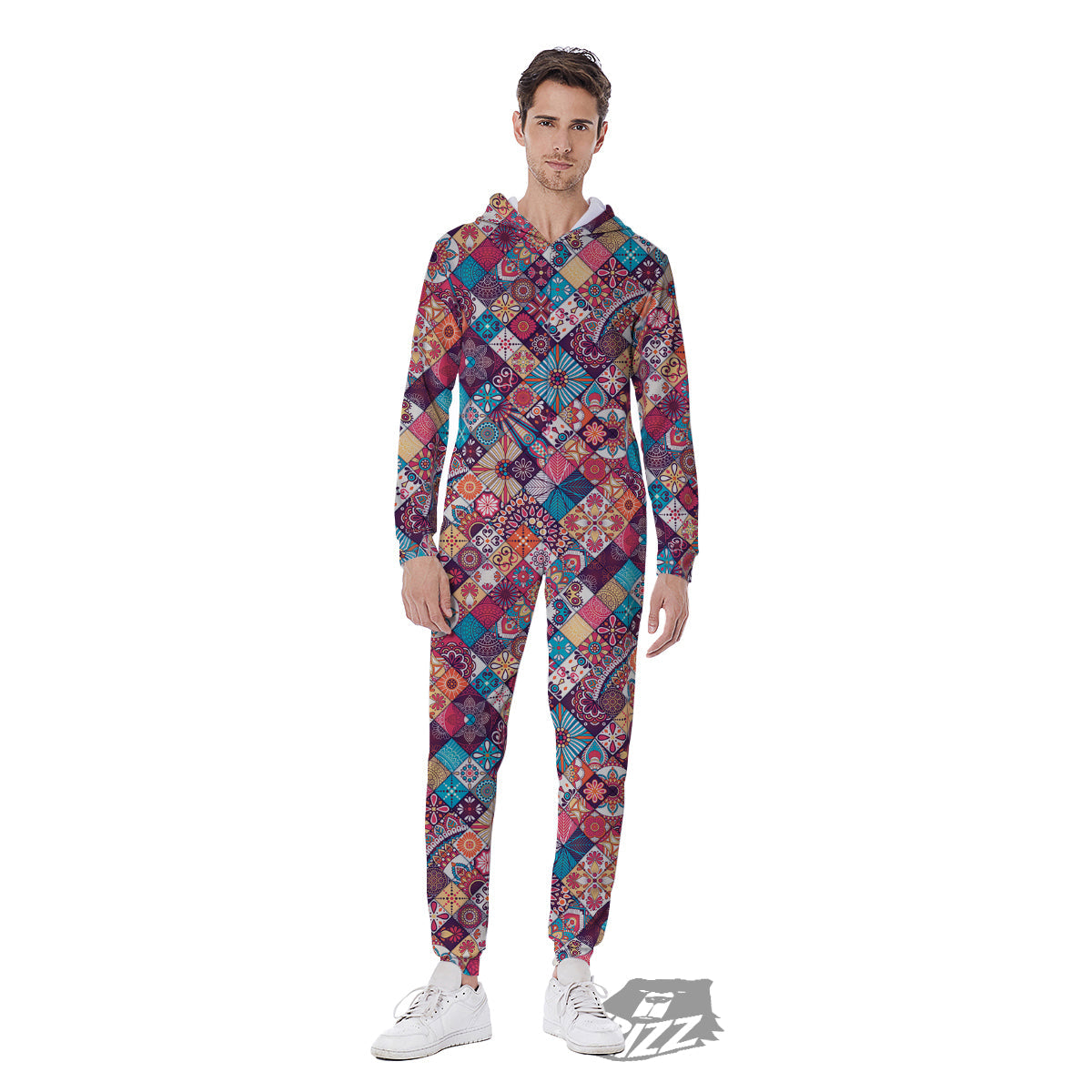 Bohemian Mandala Vintage Print Pattern Men's Jumpsuit-grizzshop