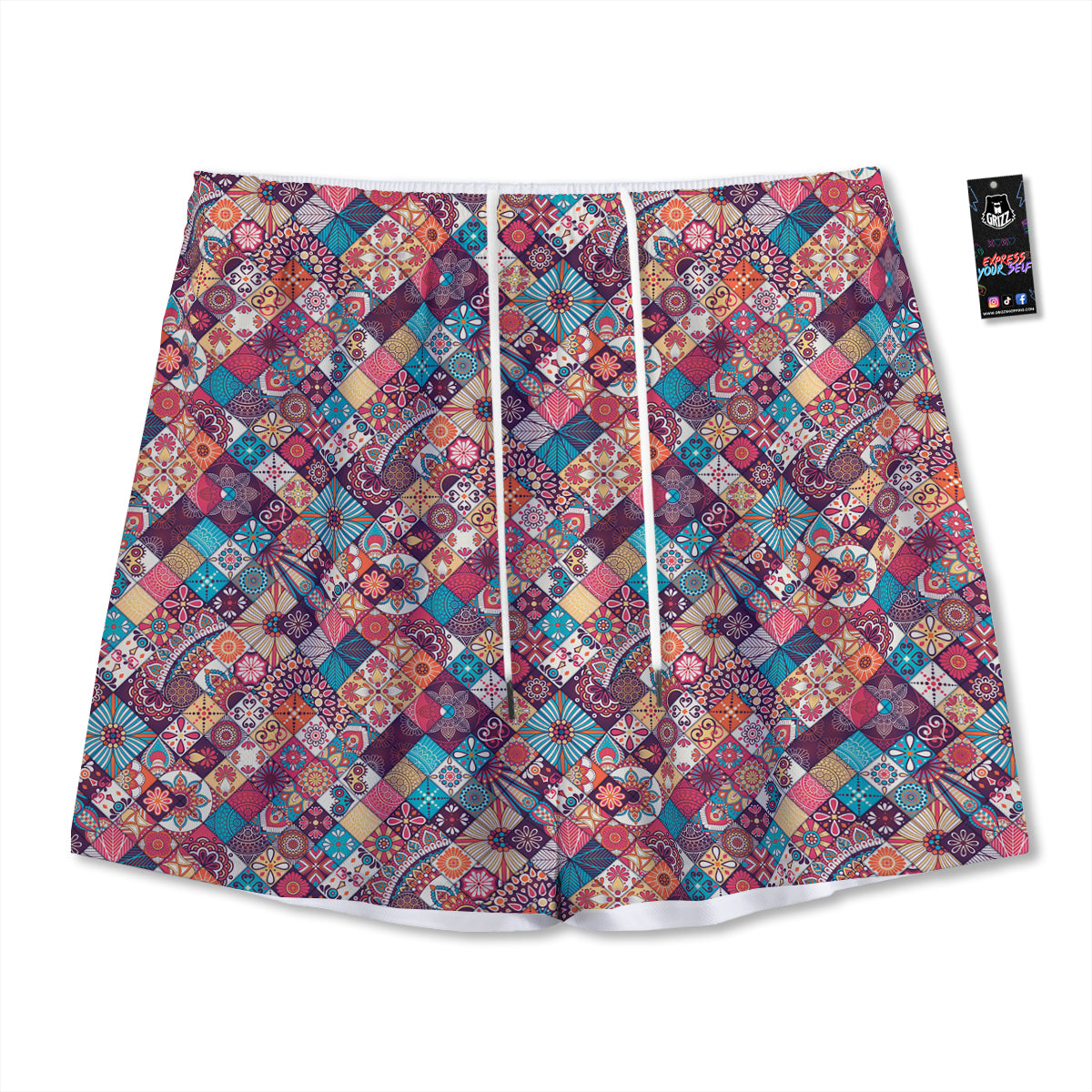 Bohemian Mandala Vintage Print Pattern Mesh Shorts