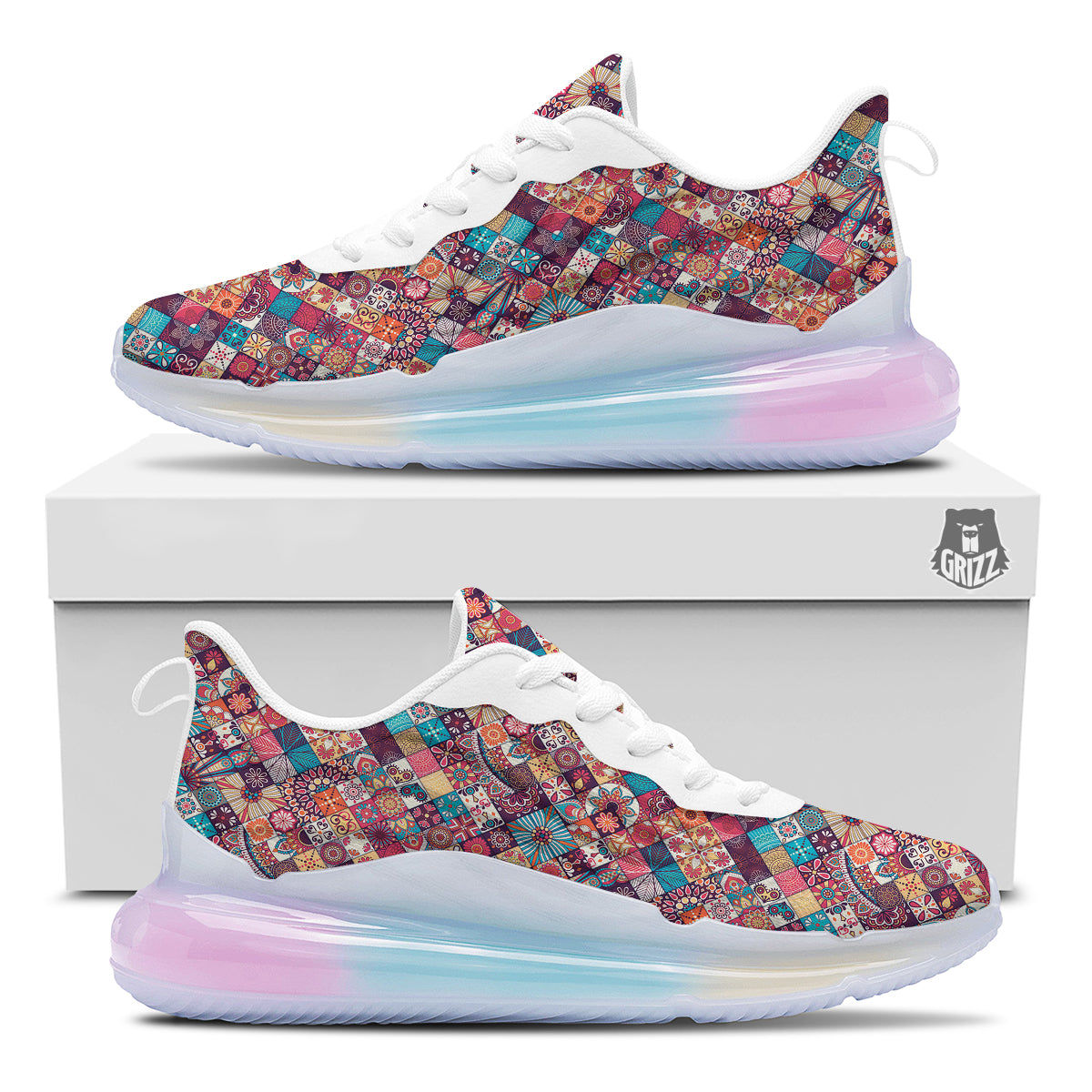 Bohemian Mandala Vintage Print Pattern Running Sneakers-grizzshop