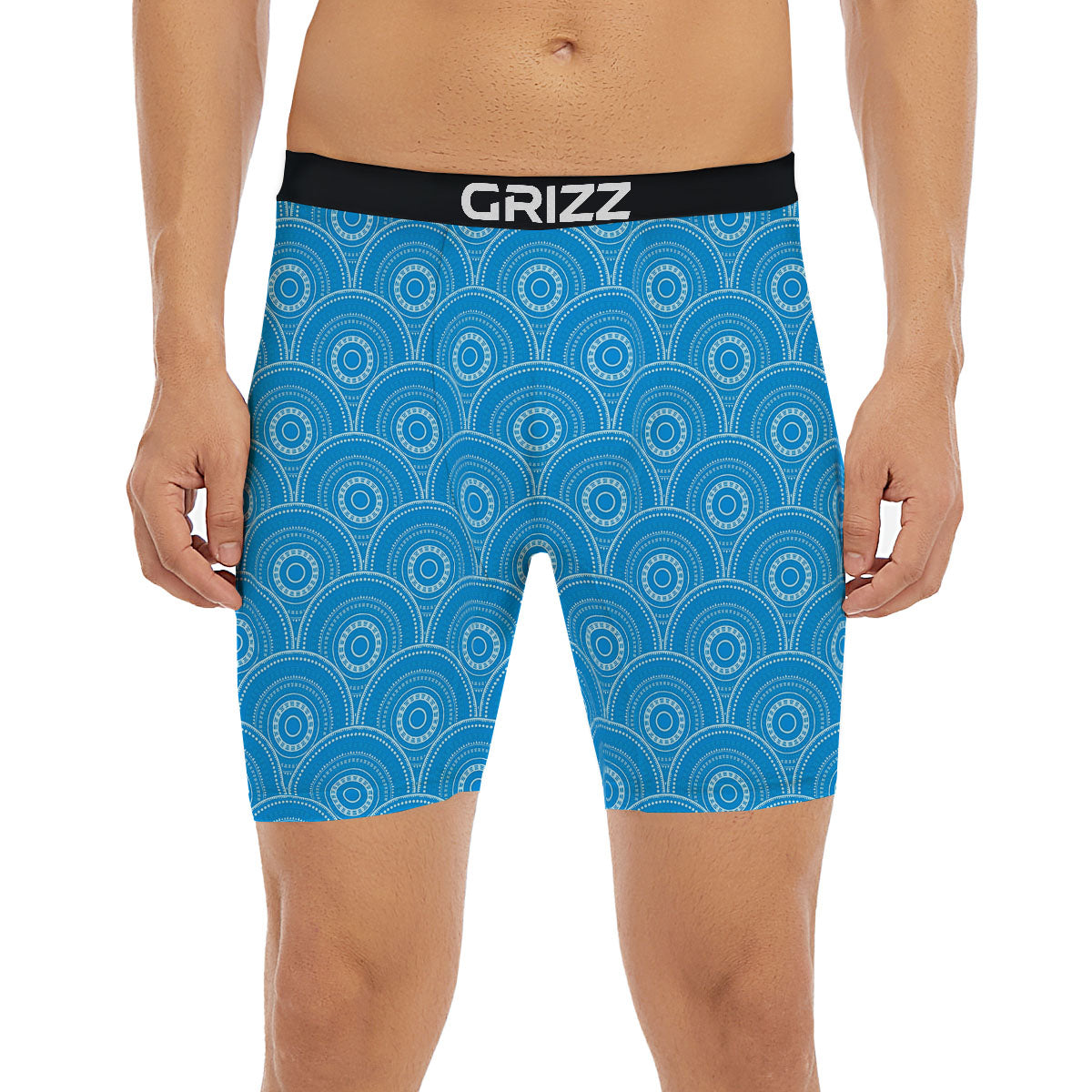 Bohemian Mandala Waves Print Pattern Boxer Briefs-grizzshop