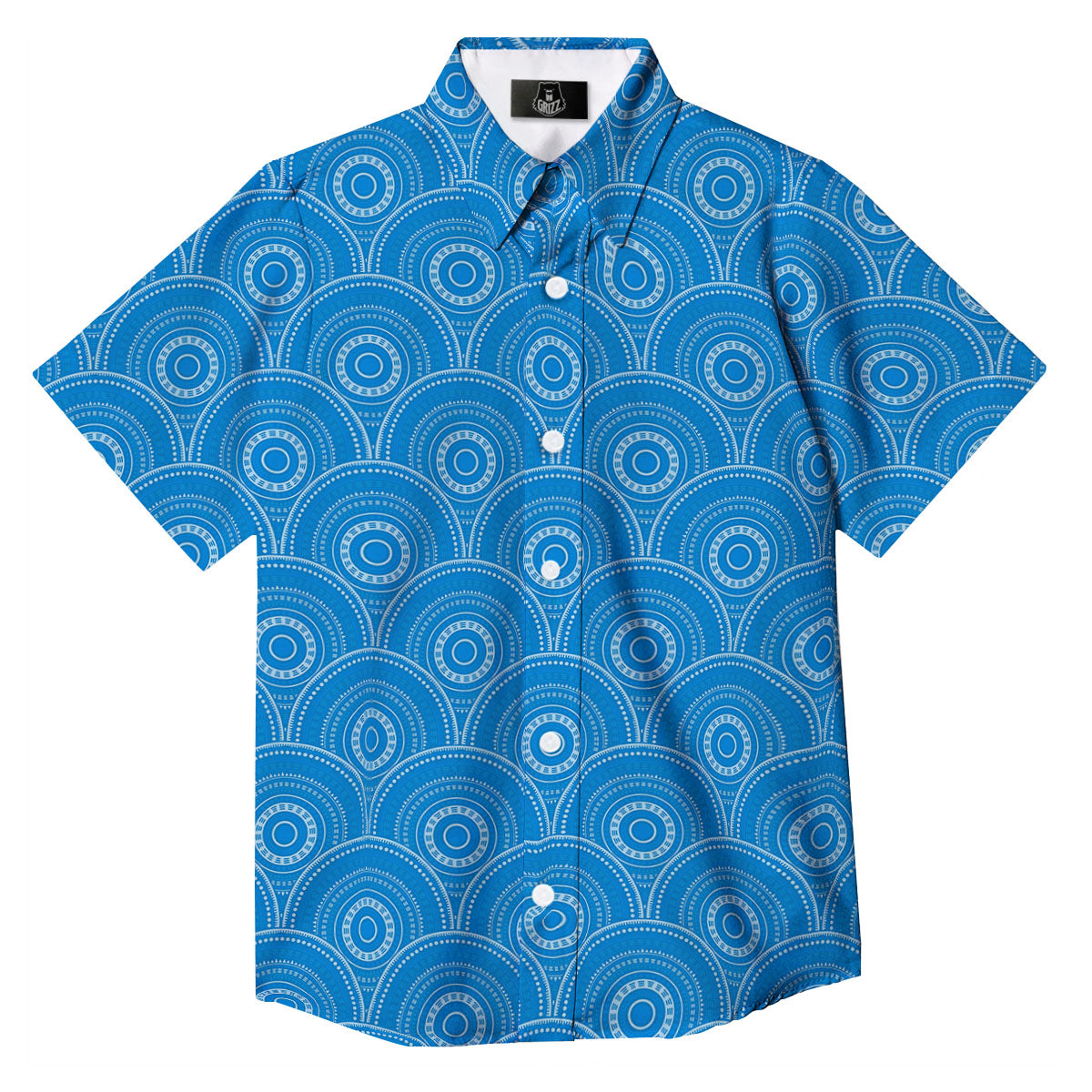 Bohemian Mandala Waves Print Pattern Button Up Shirt-grizzshop