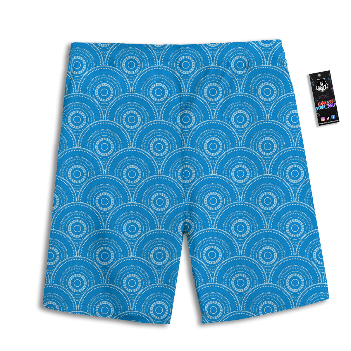 Bohemian Mandala Waves Print Pattern Men's Athletic Shorts