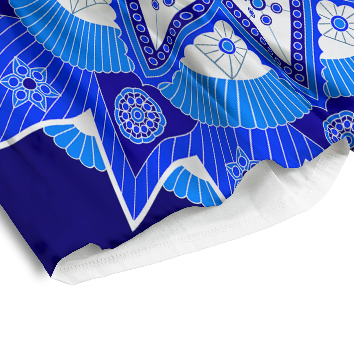 Bohemian Mandala White And Blue Print Men's Athletic Shorts