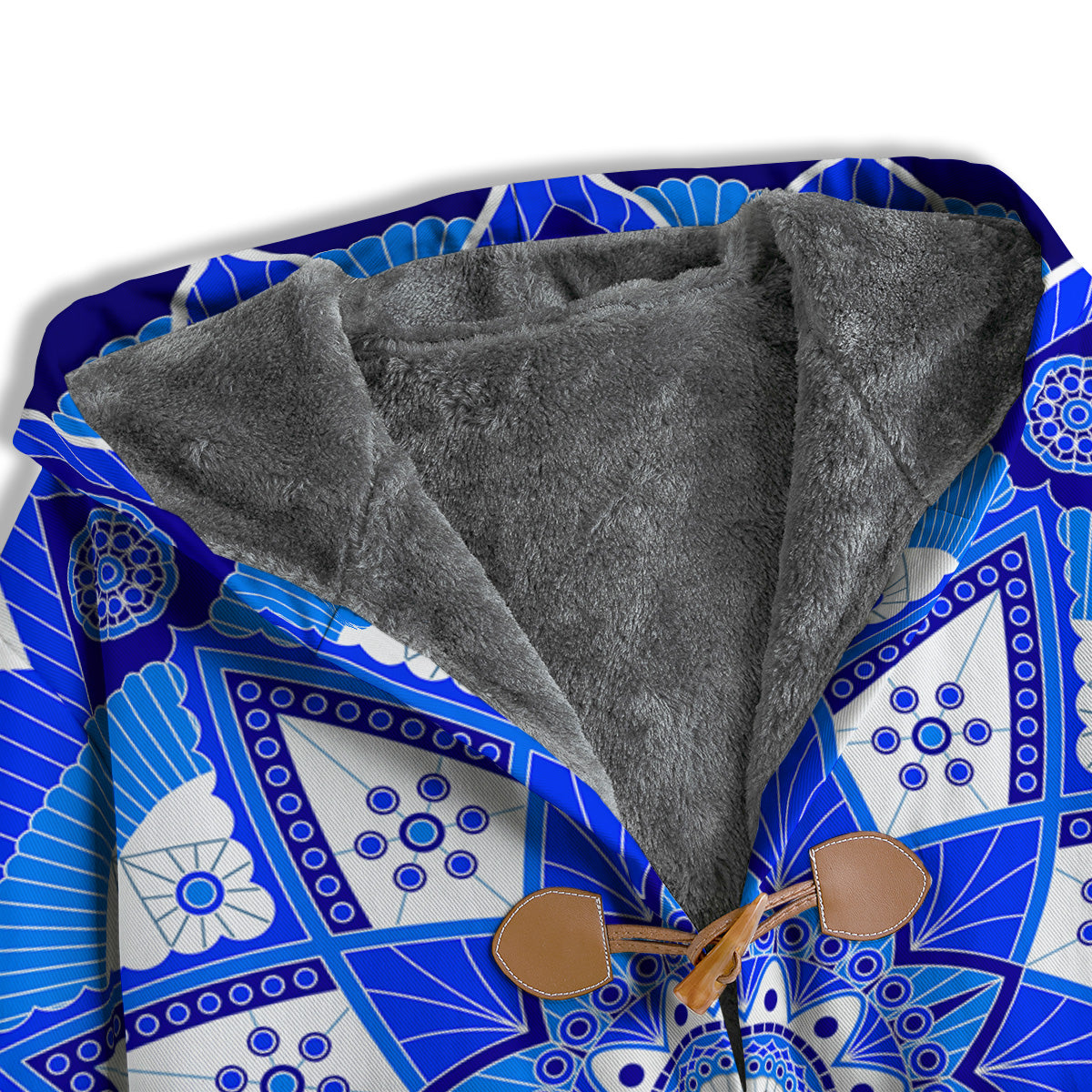 Bohemian Mandala White And Blue Print Men's Windbreaker Jacket-grizzshop