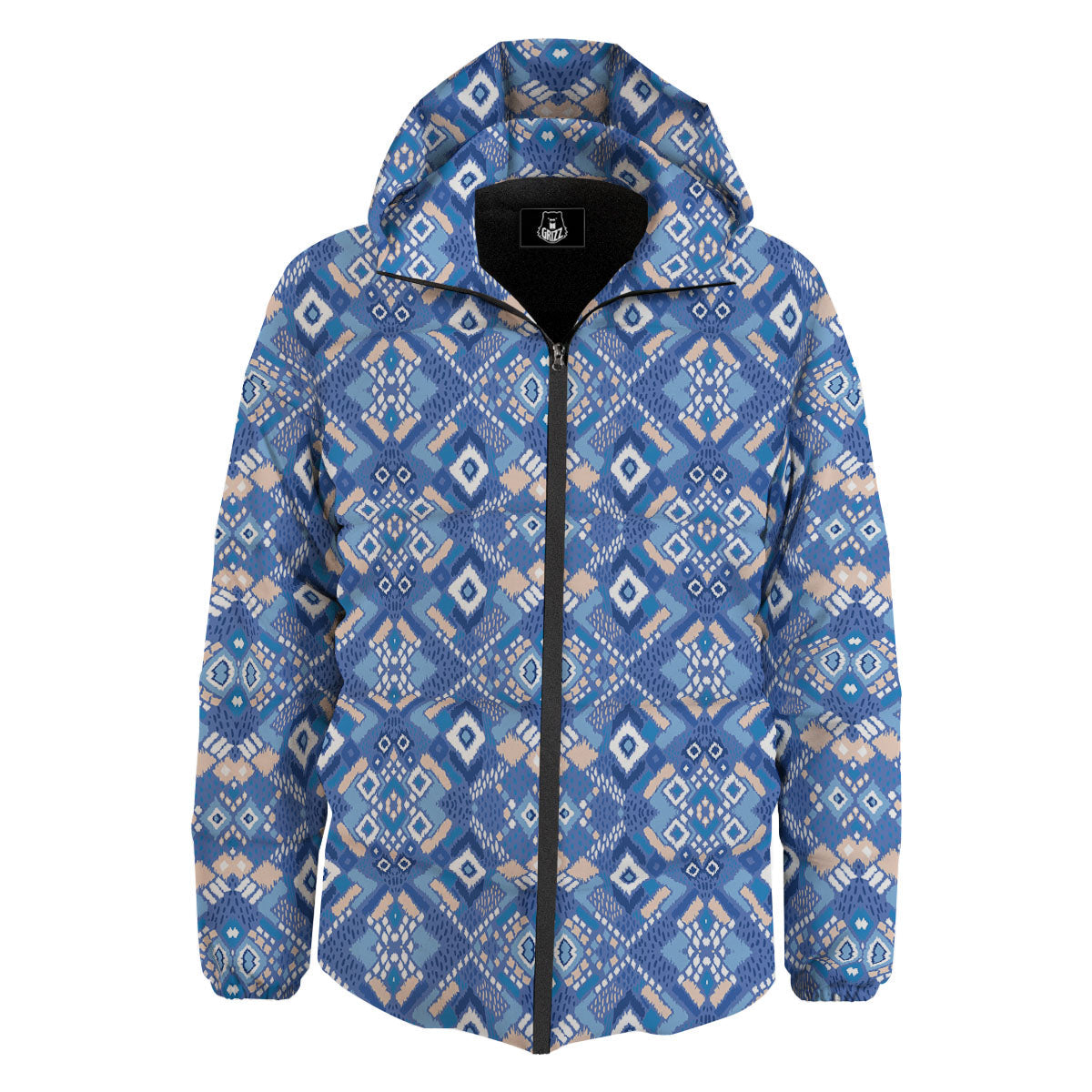 Bohemian Native Tribal Print Pattern Down Jacket-grizzshop