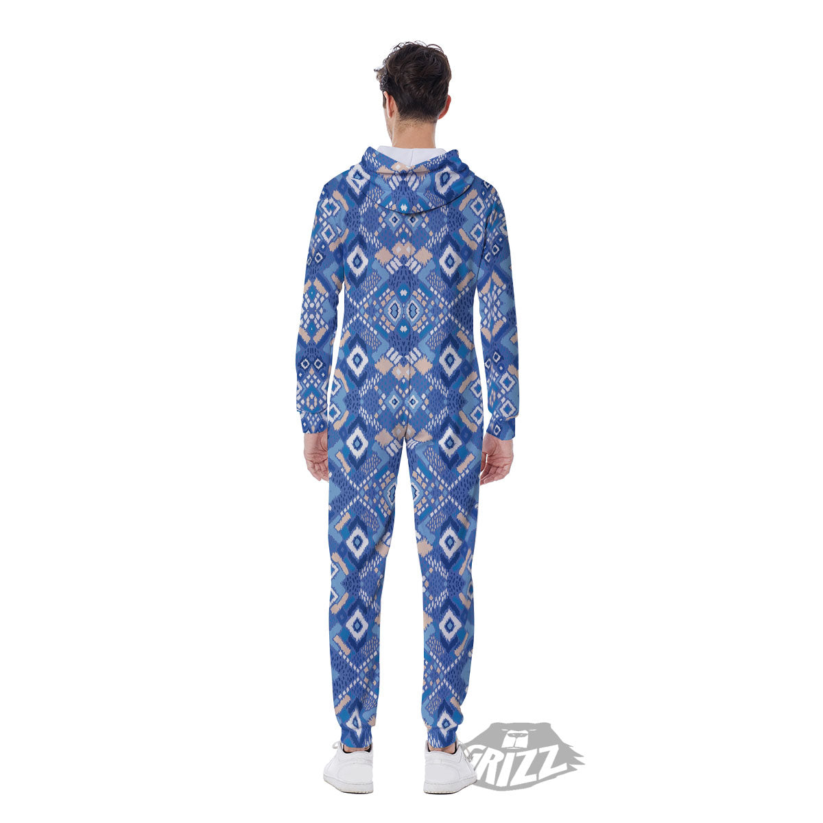 Bohemian Native Tribal Print Pattern Men's Jumpsuit-grizzshop