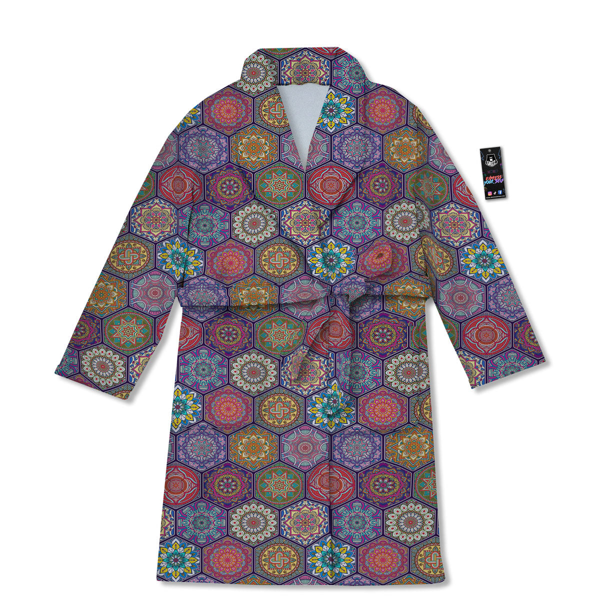 Bohemian Oriental Mandala Print Pattern Bathrobe-grizzshop