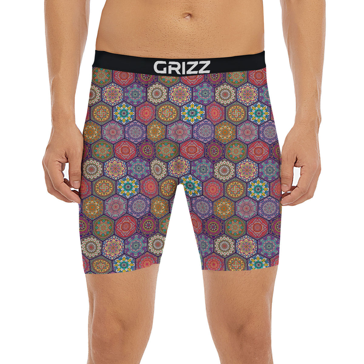 Bohemian Oriental Mandala Print Pattern Boxer Briefs-grizzshop