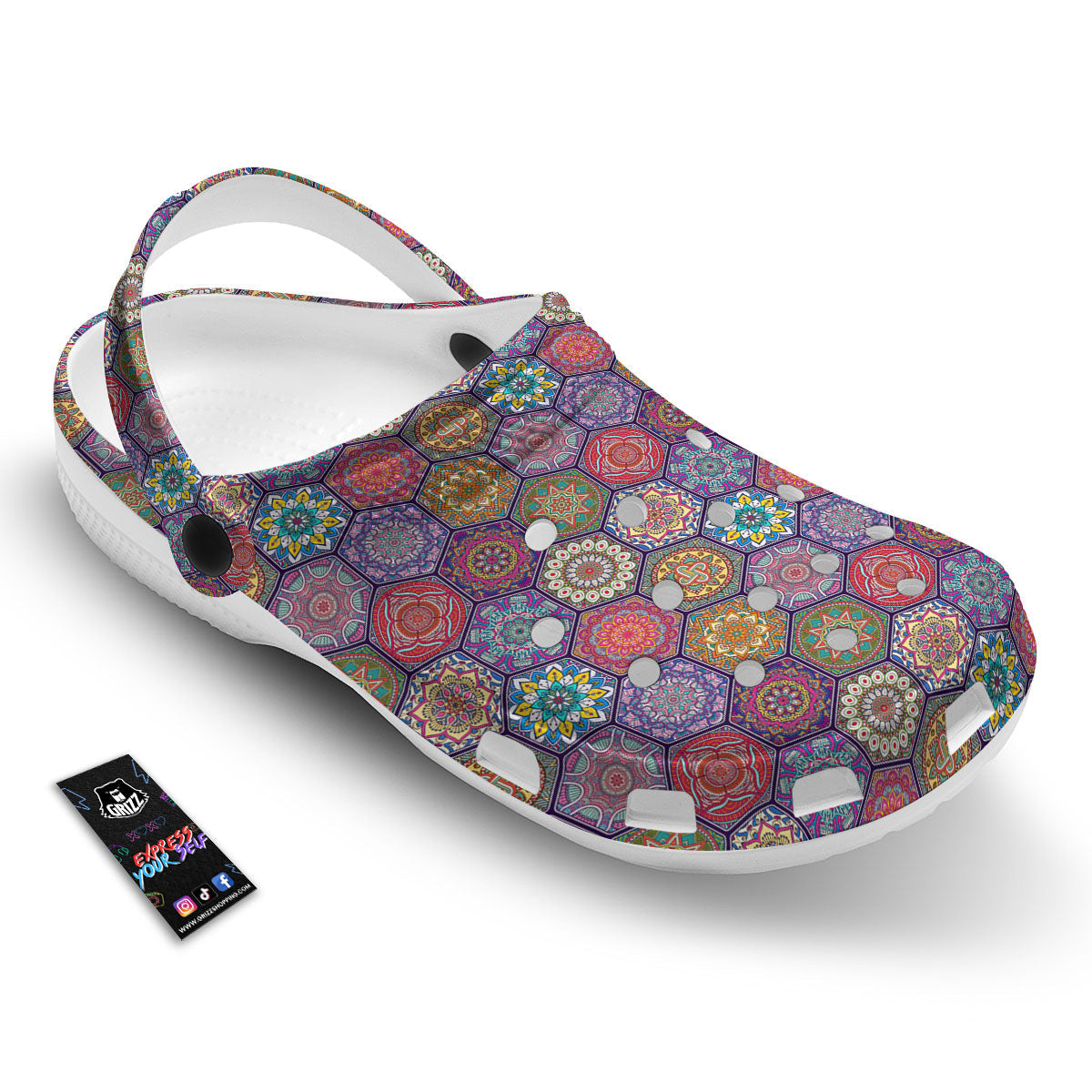 Bohemian Oriental Mandala Print Pattern Clog-grizzshop