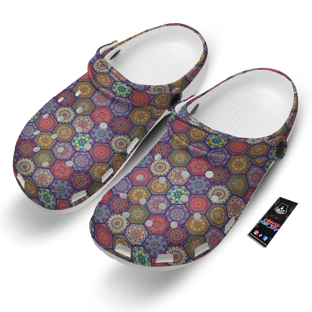Bohemian Oriental Mandala Print Pattern Clog-grizzshop