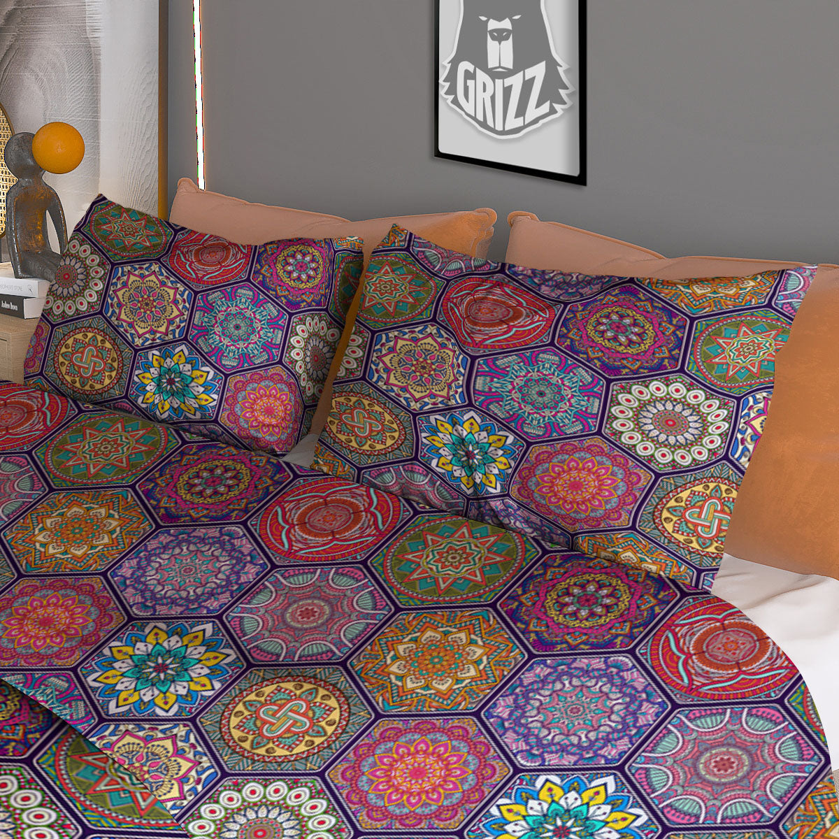 Bohemian Oriental Mandala Print Pattern Duvet Cover Bedding Set